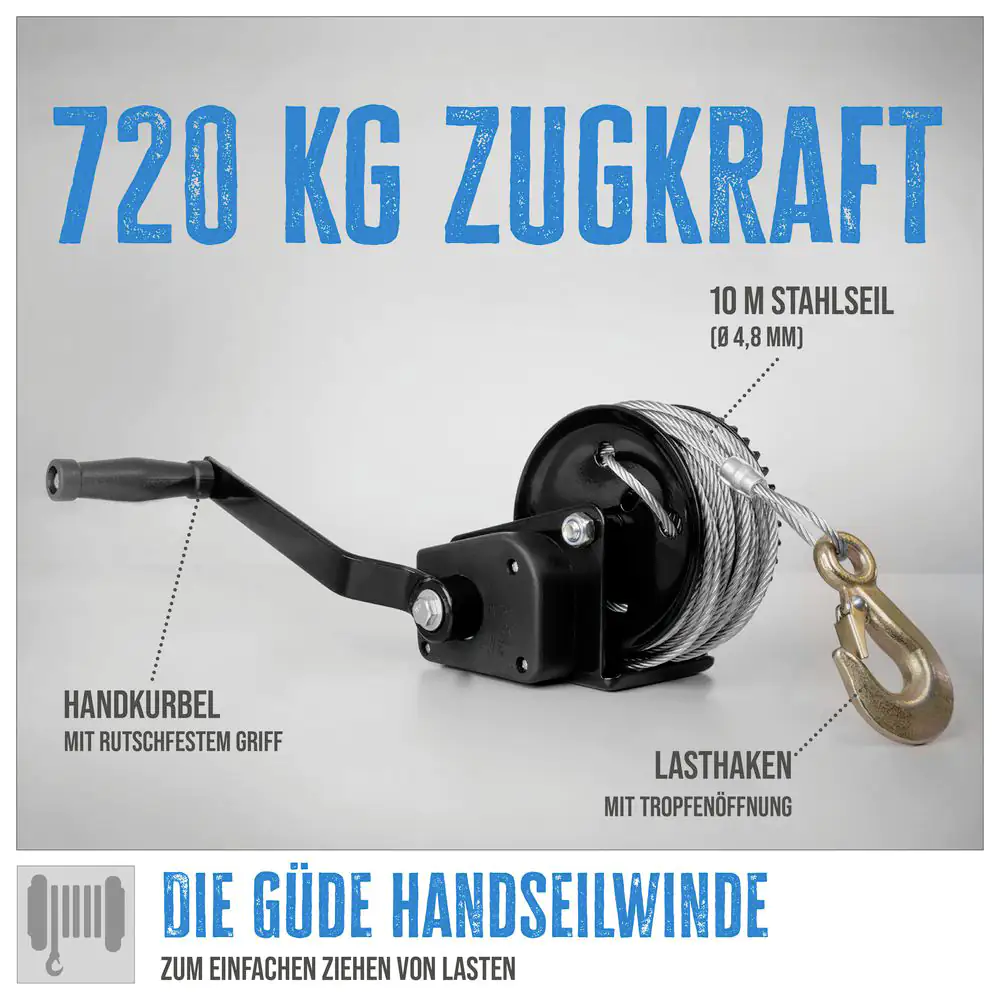 Güde Seilwinde Zugkraft 750 kg Seillänge 20 m Güde Seilwinde Zugkraft 750 kg Seillänge 20 m