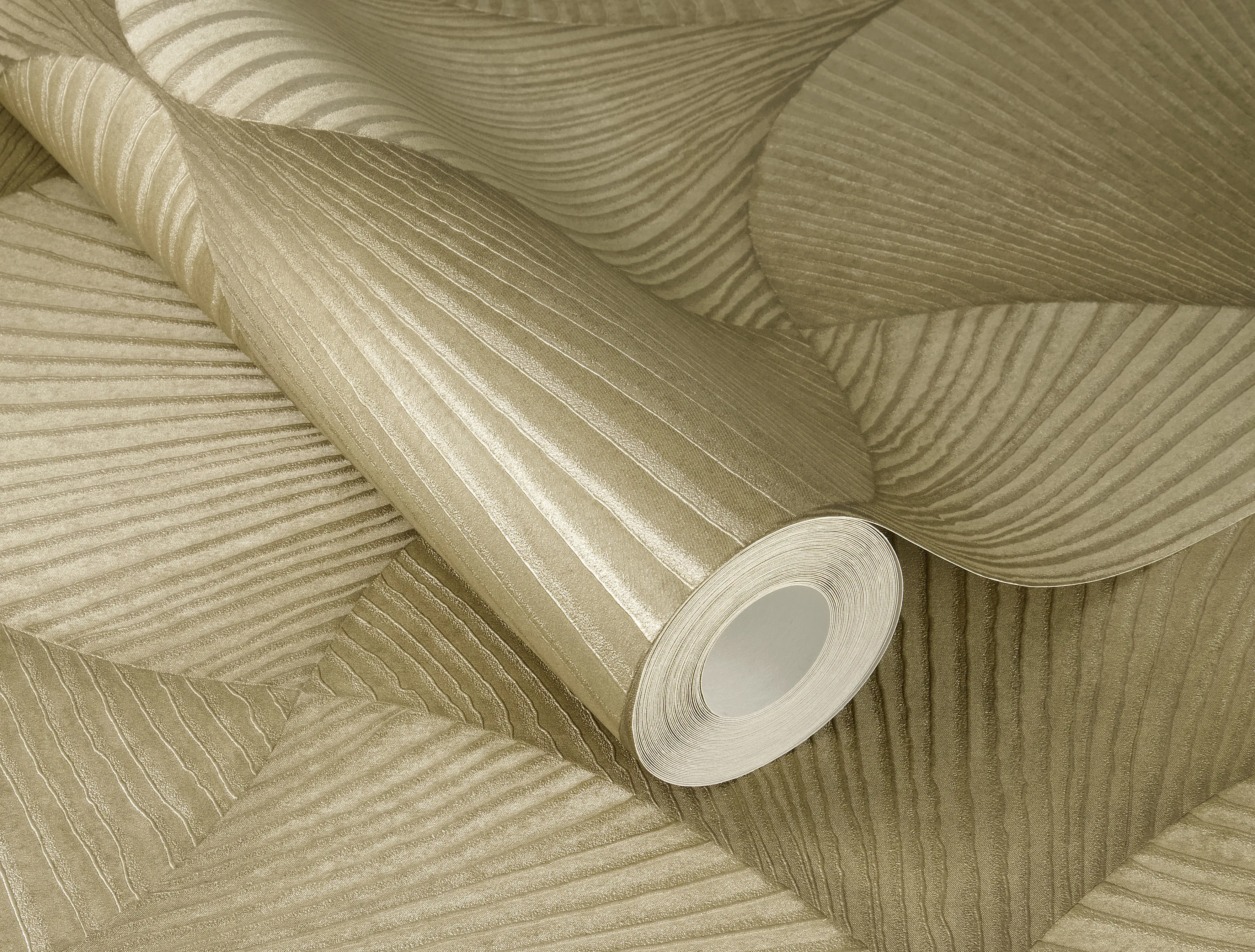 Rasch Vliestapete Muster Grafik Sky Lounge gold metallic 10,05 x 0,53 m