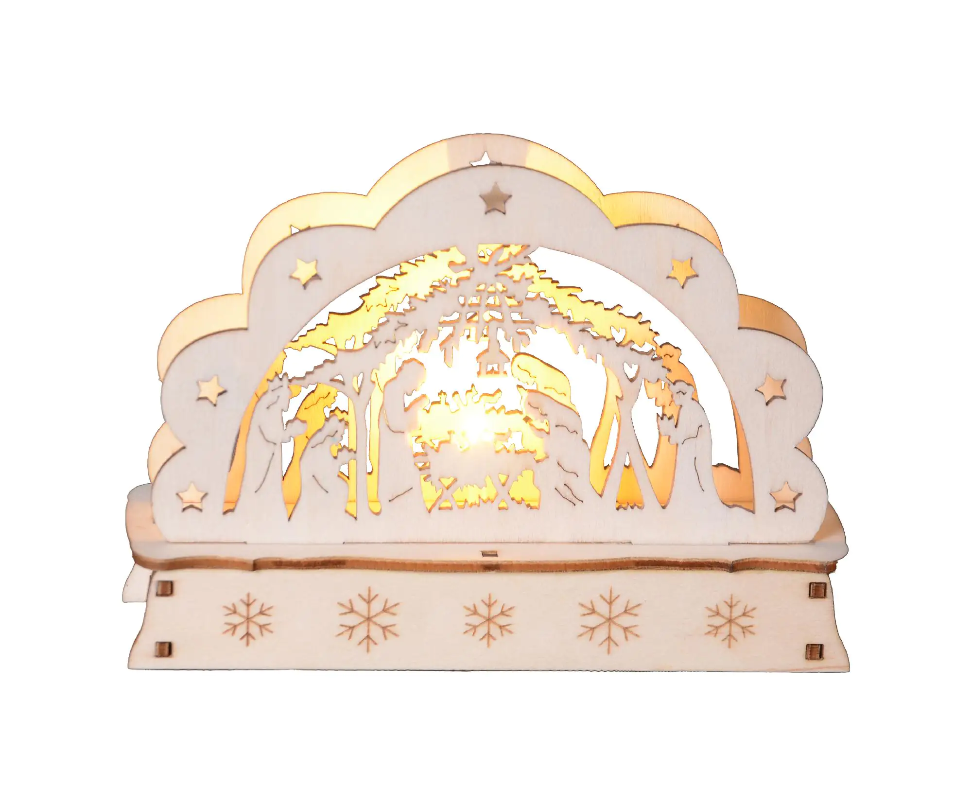 TrendLine LED Holzsilhouette 15 x 10 cm warmweiß mit Timer