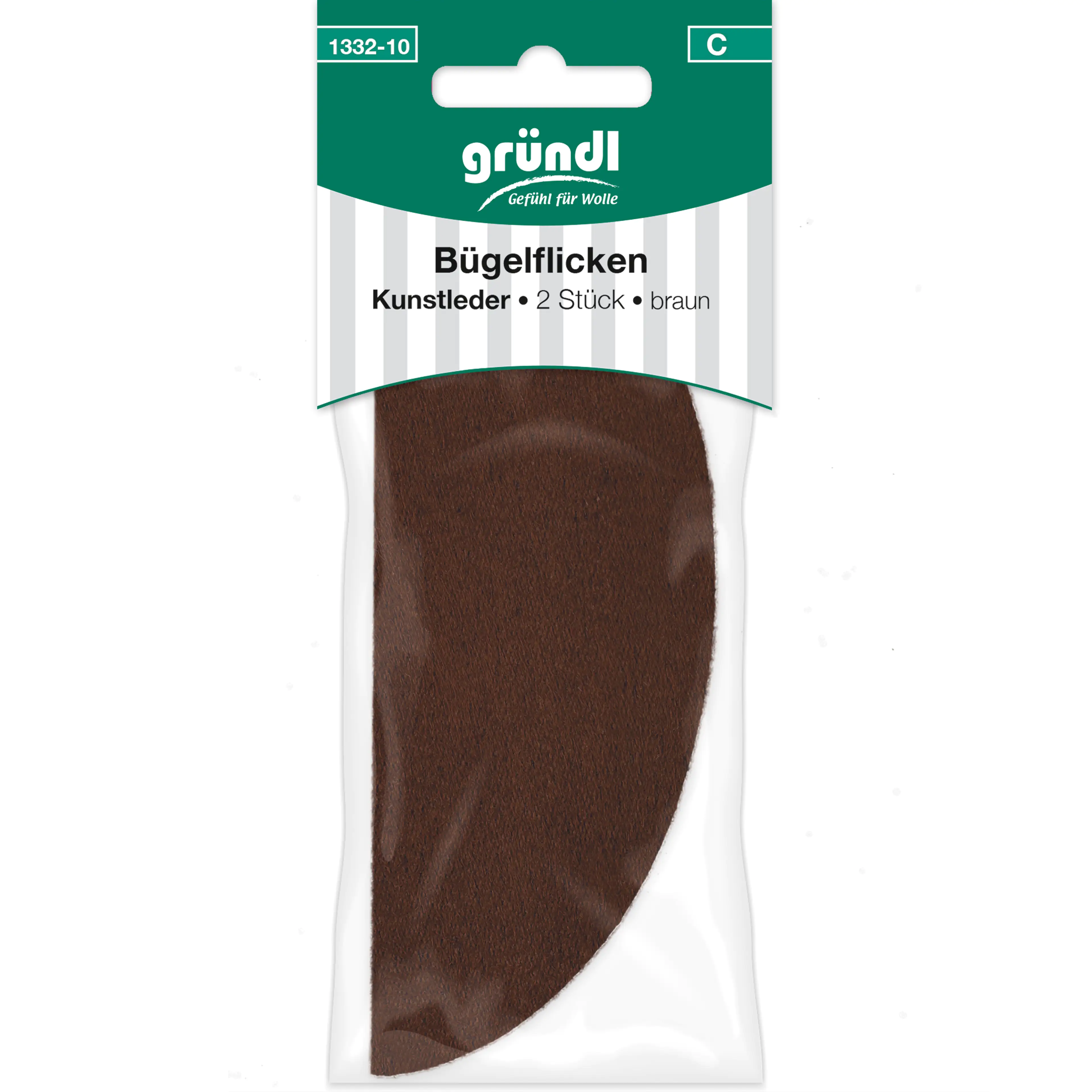 Gründl Bügelflicken Kunstleder 2 Stück braun