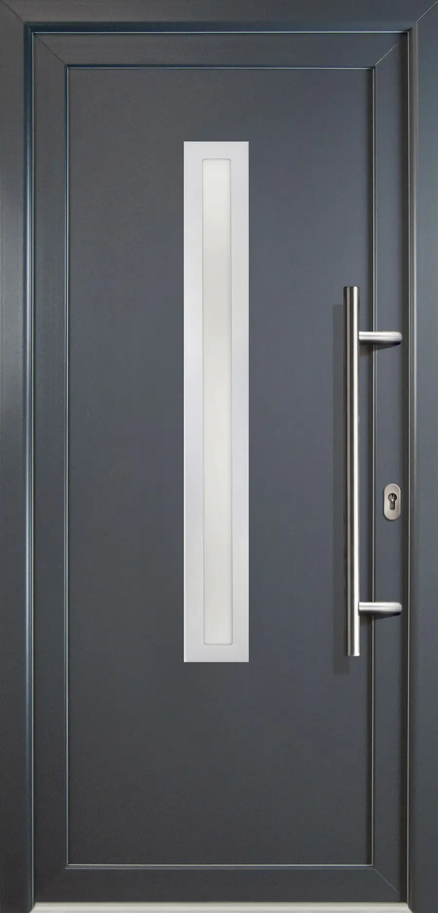 4060691167136 Meeth Haustür Signum Aluminium Modell 70 98 x 208 cm DIN rechts weiß/titan