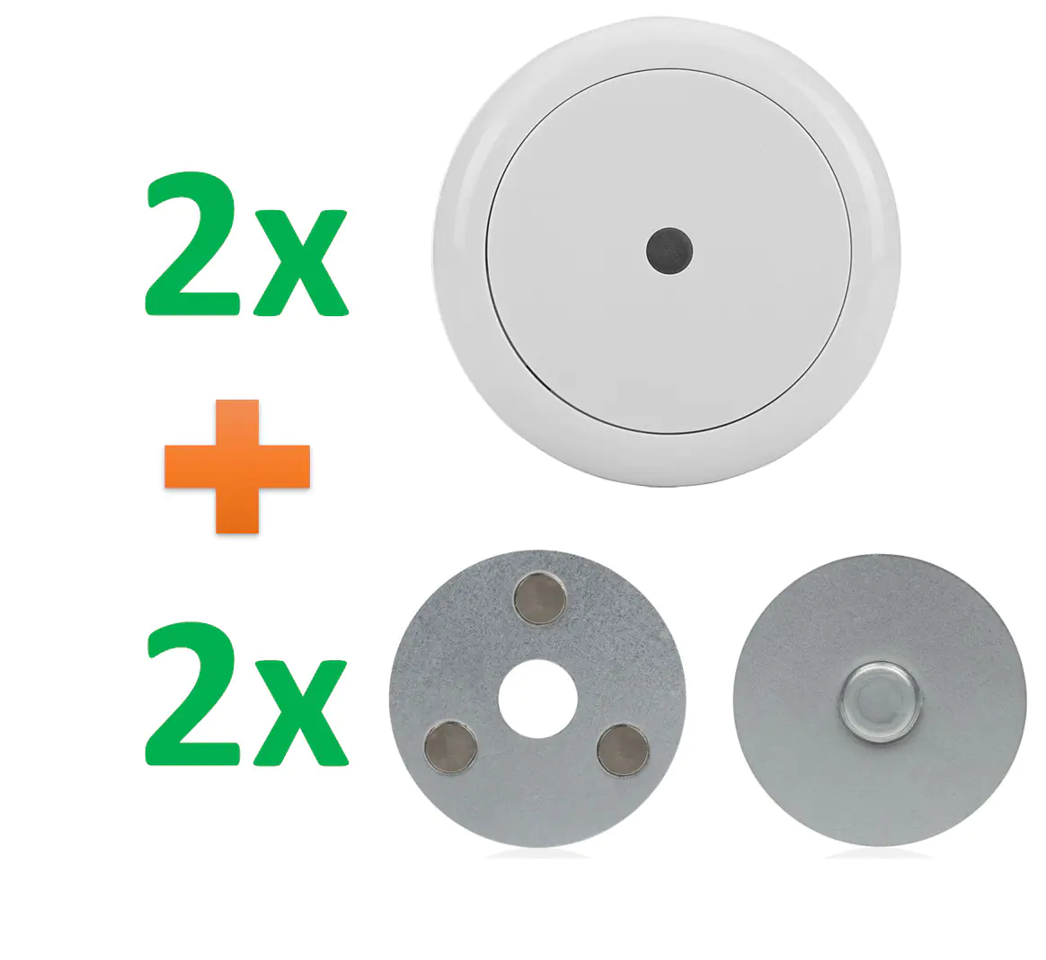 2er Rauchmelder mini Set mit Magnetbefestigung