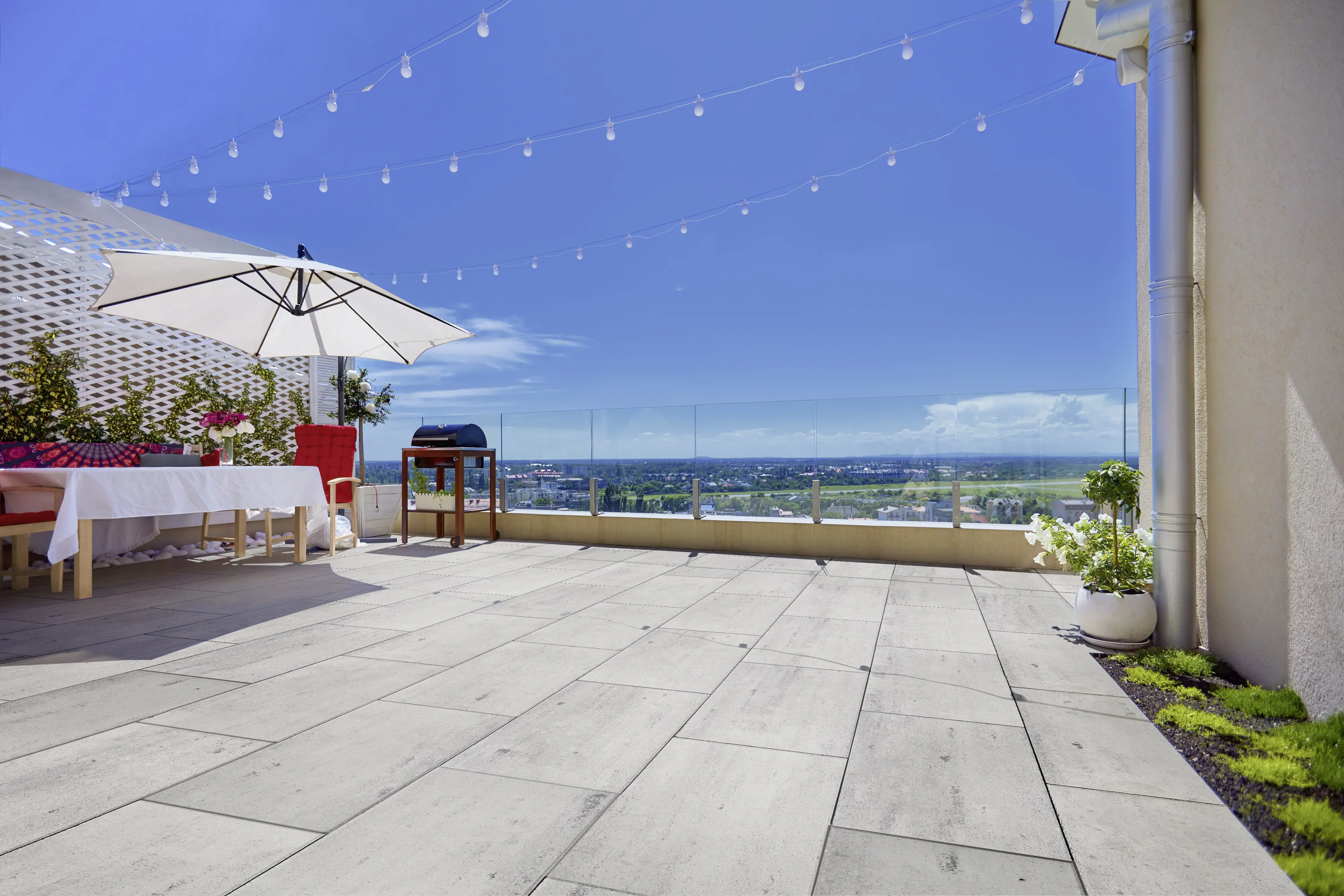 EHL Terrassenplatte Bellaria 80 x 40 x 5 cm weiß-anthrazit-nuanciert