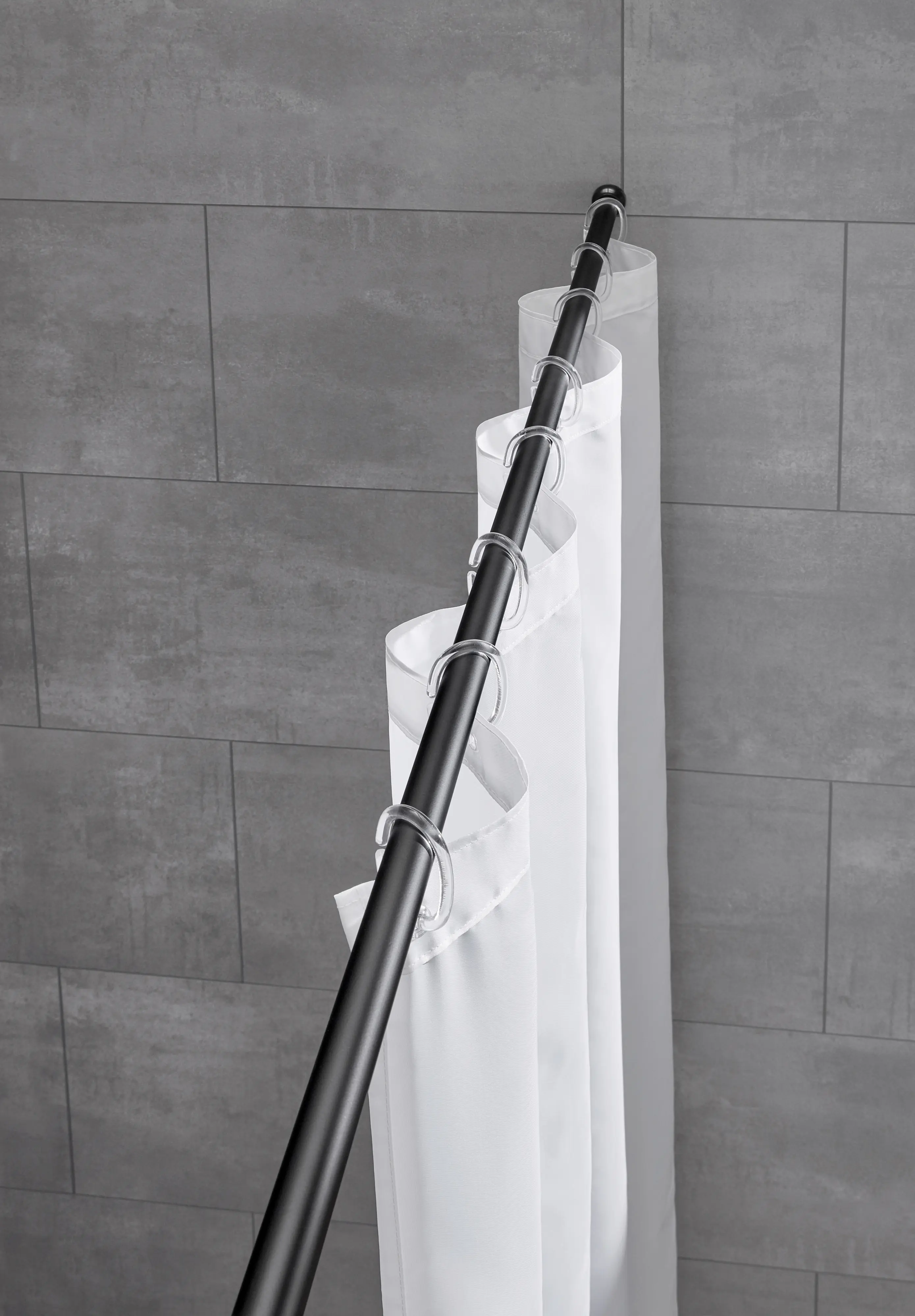 Kleine Wolke Federstange für Duschvorhang 75 - 125 cm / Ø 21 mm schwarz