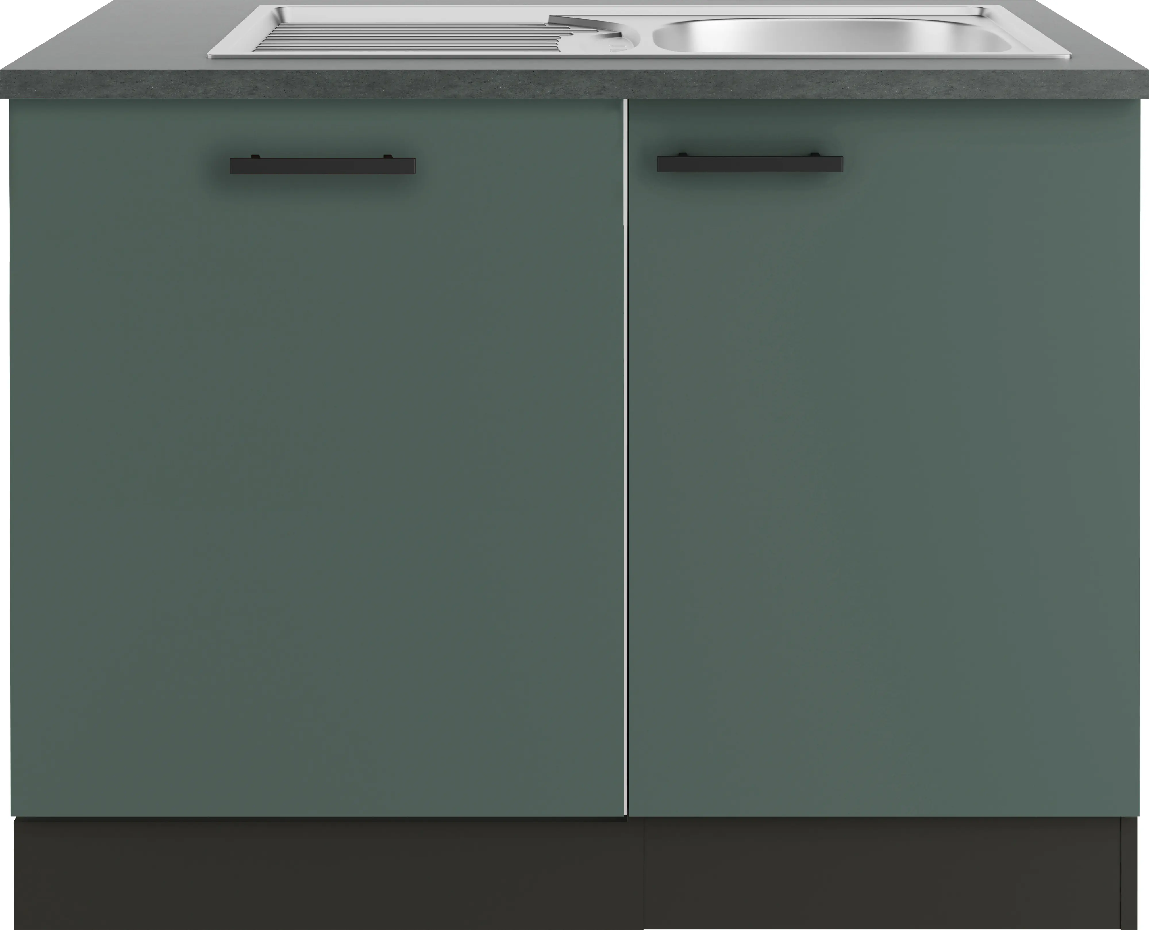 Optifit Spüle mit Unterschrank-Set Verona 405 steingrün/anthrazit 110 cm