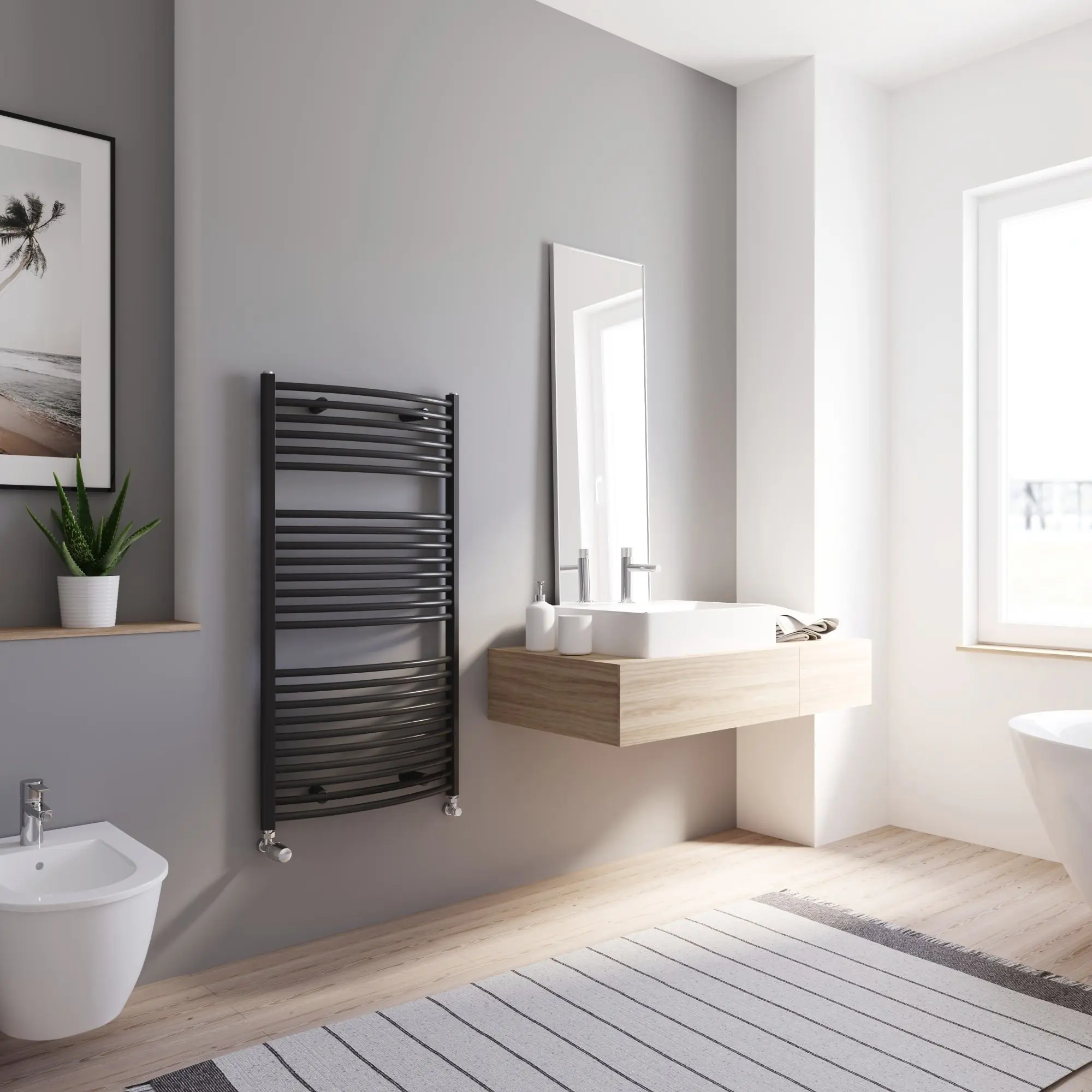 Schulte Design-Heizkörper Europa 113,5 x 60 cm mattschwarz 601 W