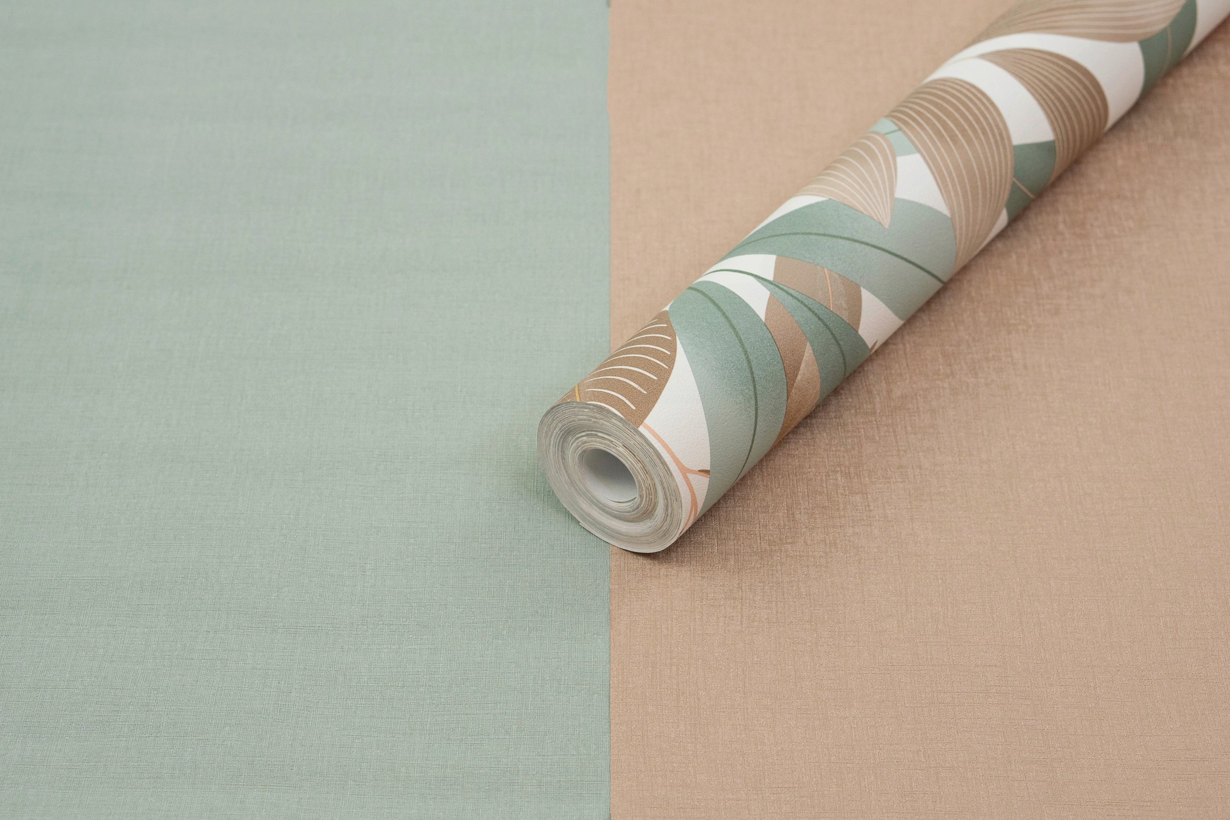 Rasch Vliestapete 690743 Selection, Textilstruktur grün, 10,05 x 0,53 m