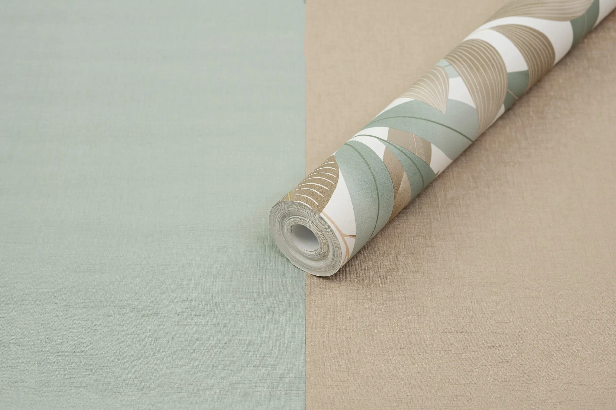 Rasch Vliestapete 690743 Selection, Textilstruktur grün, 10,05 x 0,53 m