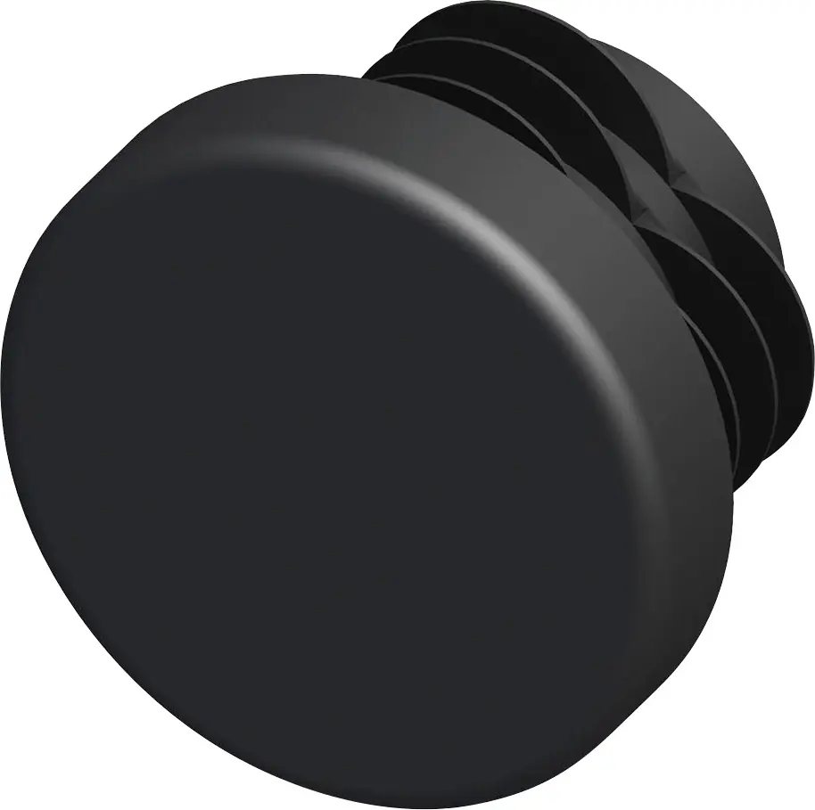 alfer Lamellenstopfen, rund 35.5 mm 35.5 mm PVC (Kunststoff) glatt schwarz