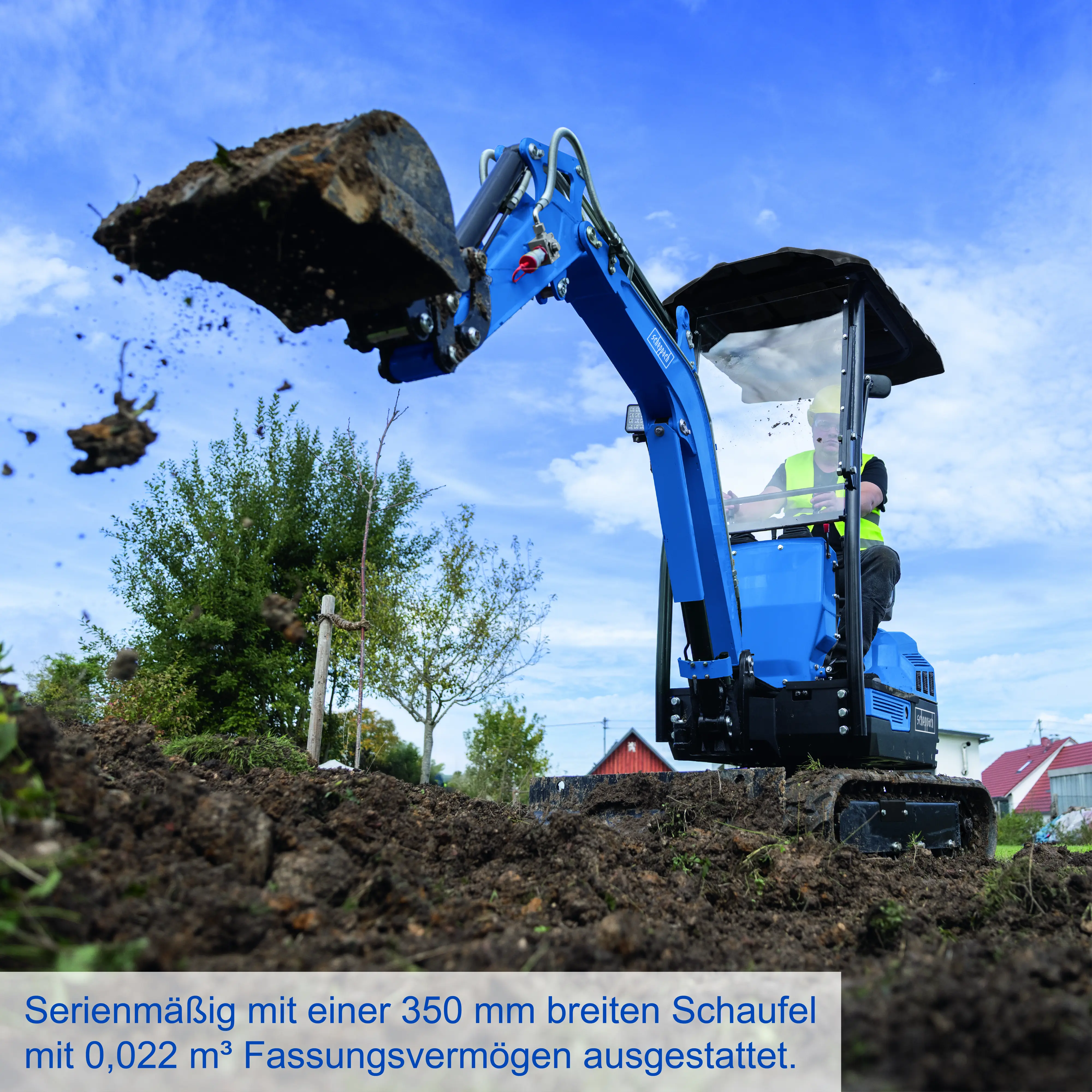 Scheppach Mini-Bagger EXC1400 72 cm Spurbreite 11,5 PS