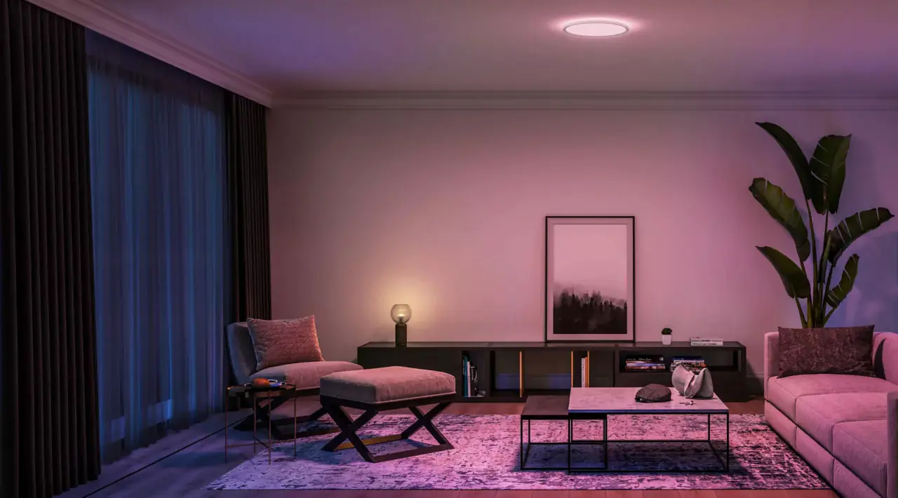 Philips Hue LED Deckenleuchte Tento + Bridge rund weiß RGB Ø 43 cm RGB Philips Hue LED Deckenleuchte Tento + Bridge rund weiß RGB Ø 43 cm RGB