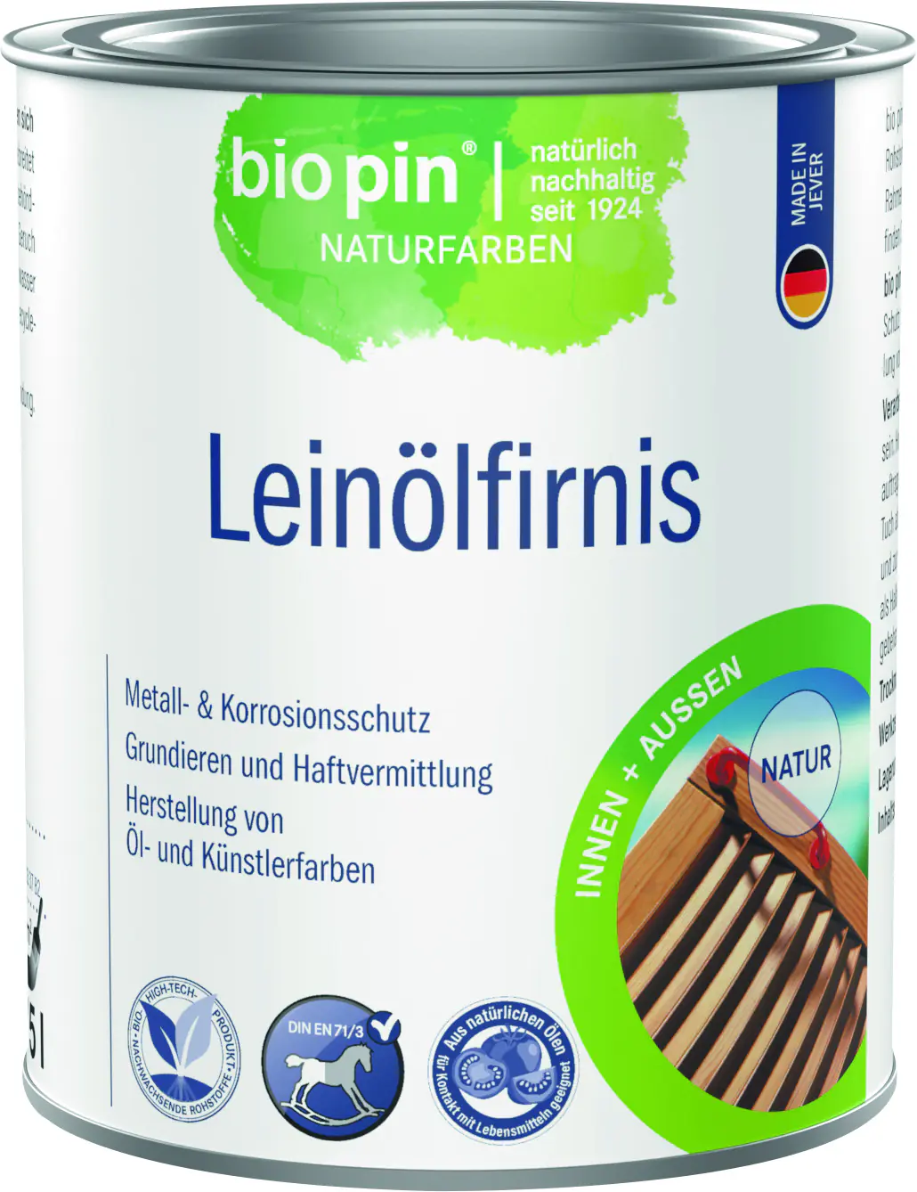 Biopin Leinölfirnis 750 ml natur