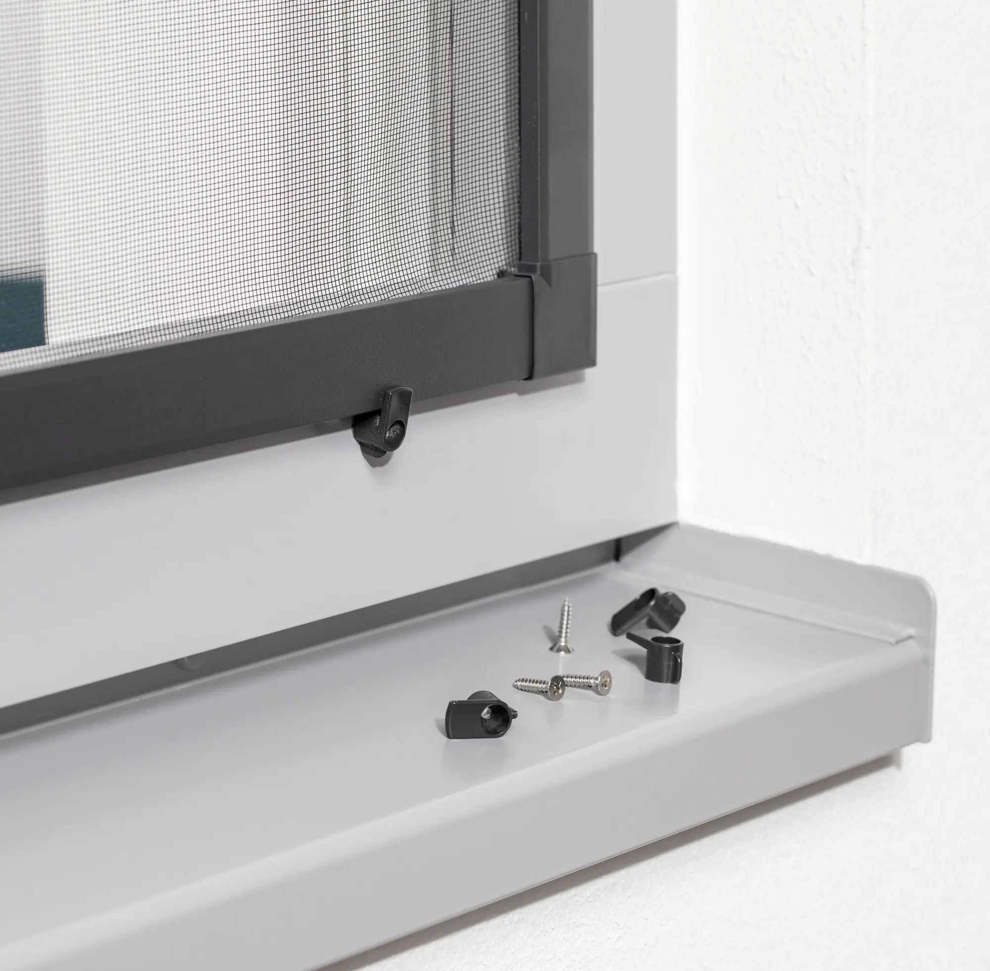 Primaster Vorreiber-Set für Fliegenschutzfenster anthrazit - 4 Stück