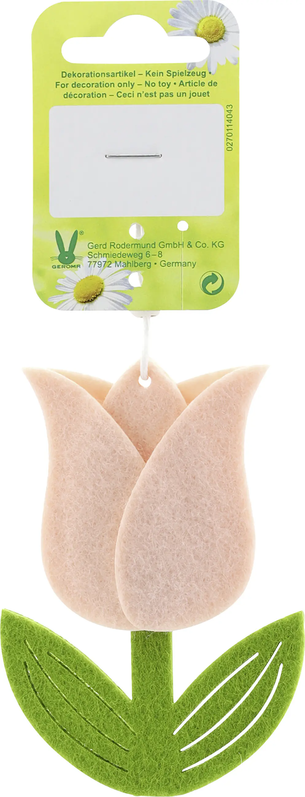 Anhänger Blumen 9,5 cm rosa