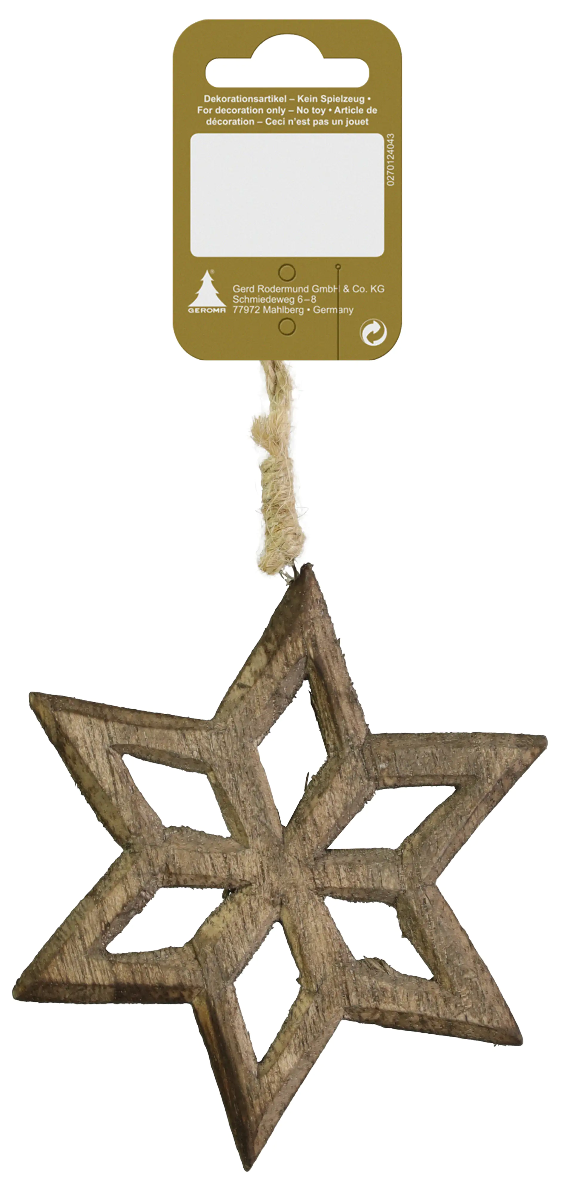 Holzstern zum Hängen Ø 10,5 cm