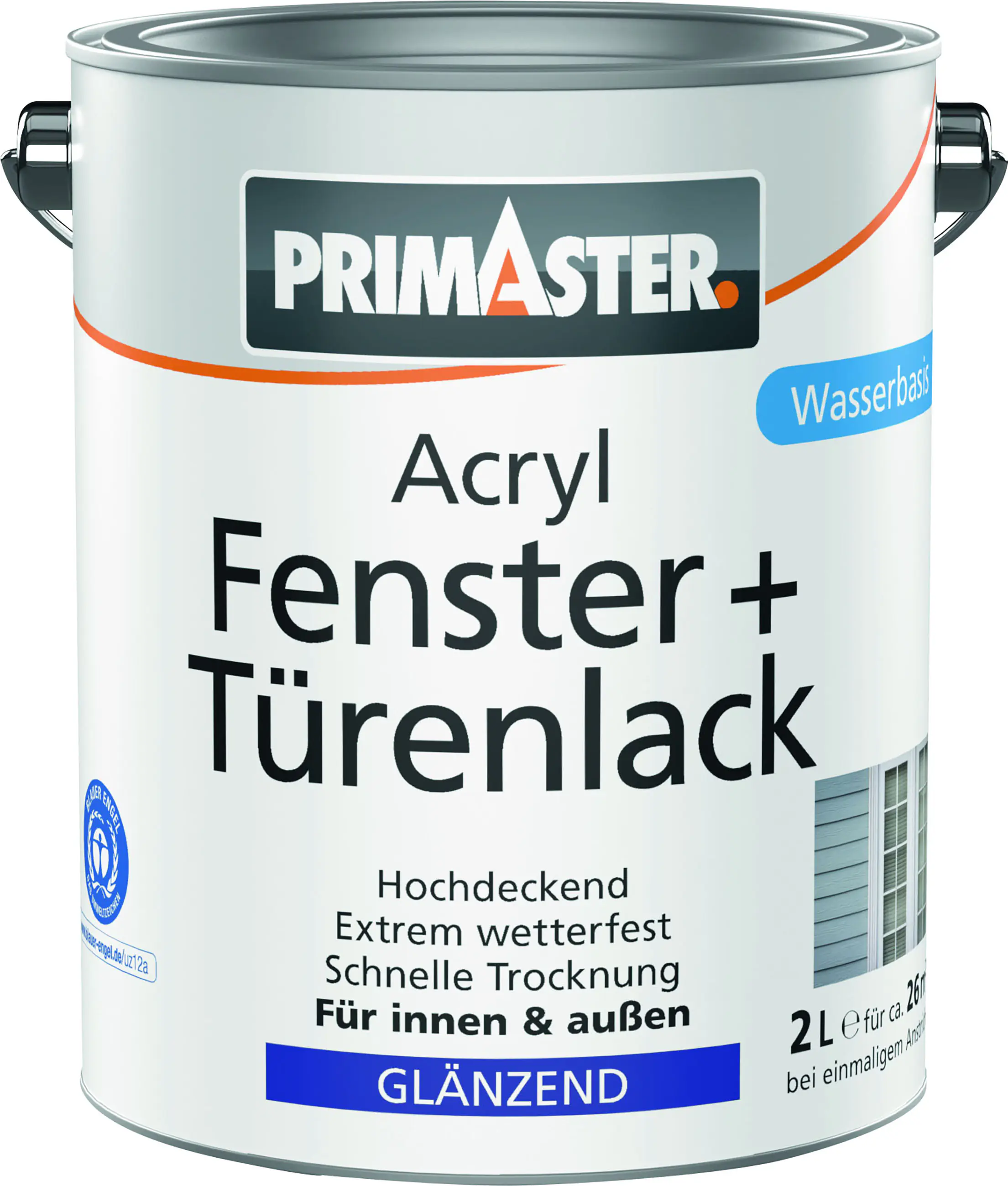 Primaster Acryl Fenster + Türenlack weiß glänzend 2 L