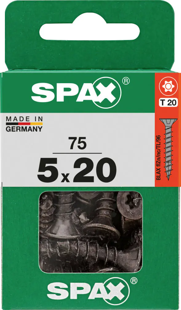 Spax Universalschrauben 5 x 20 mm T20 Vollgewinde - 75 Stk. 