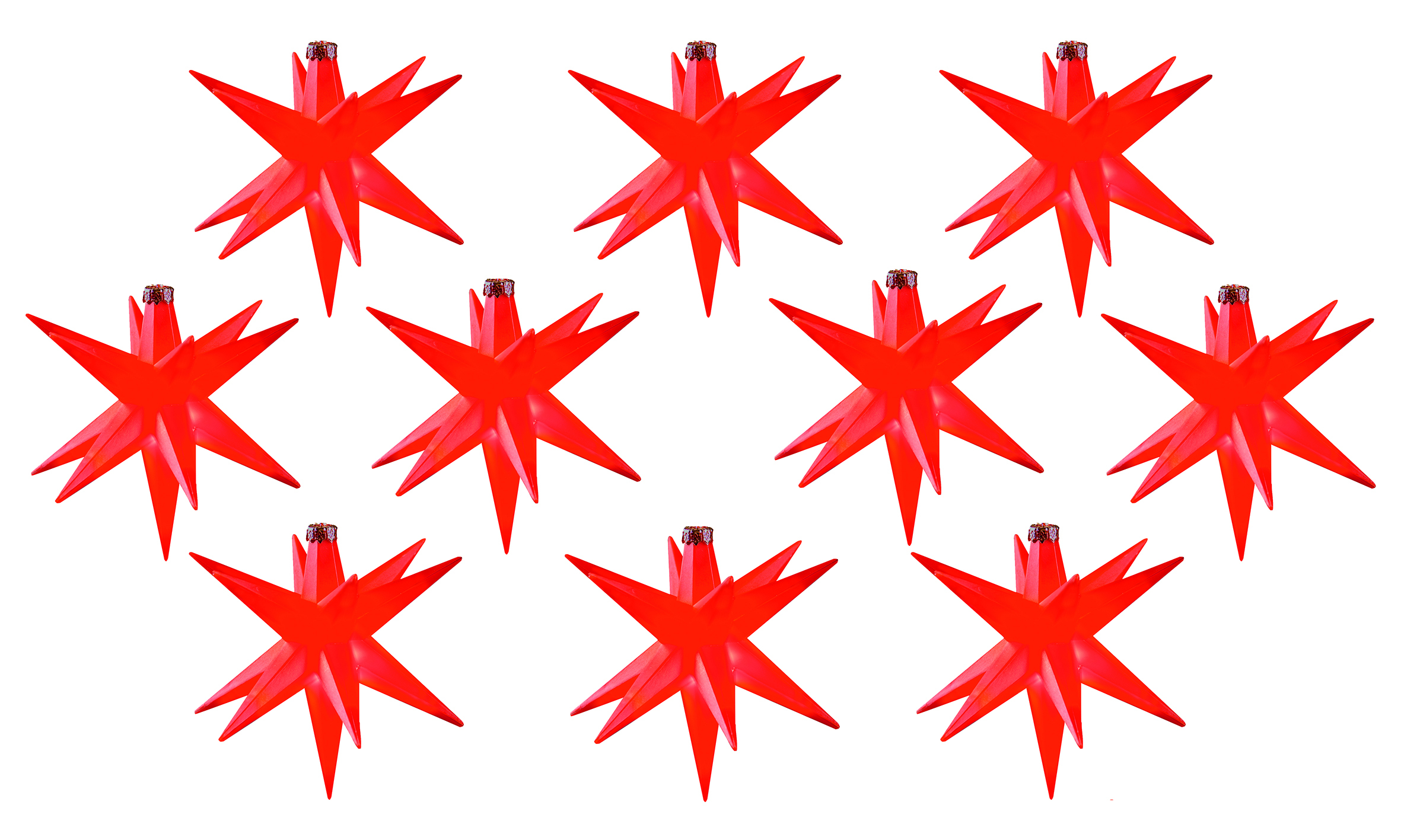 Saico LED-Lichterkette Stern mit Timer Ø 12 cm warmweiß rot 10 Stück