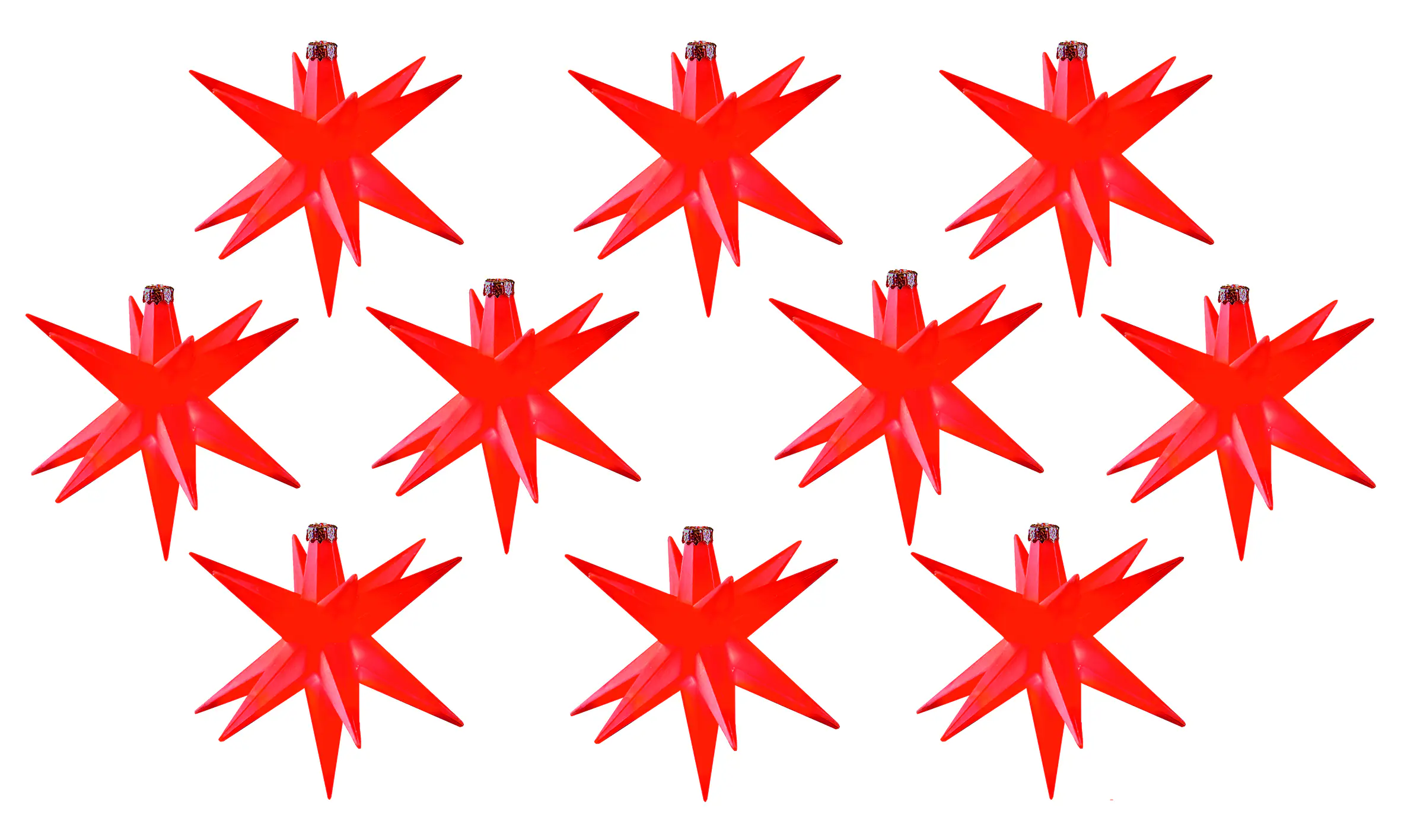 Saico LED-Lichterkette Stern mit Timer Ø 12 cm warmweiß rot 10 Stück