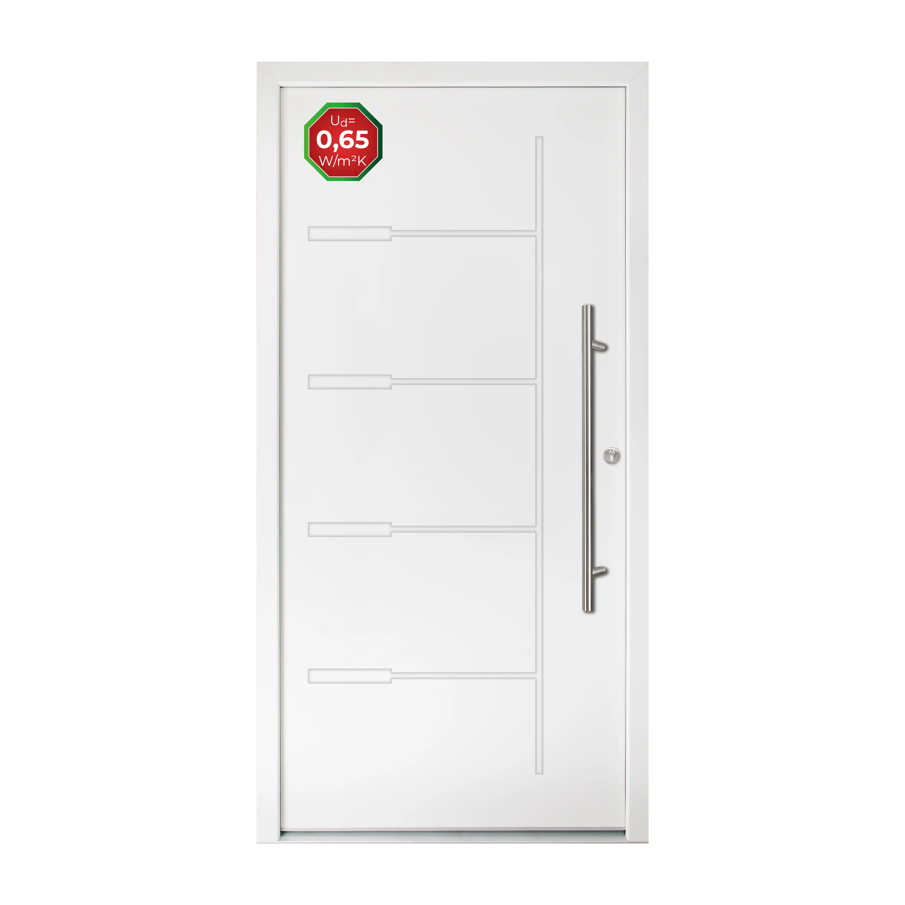 Splendoor Haustür Passivedoor Premium H1 Aluminium/Stahl weiß DIN rechts 98 x 208 cm   
