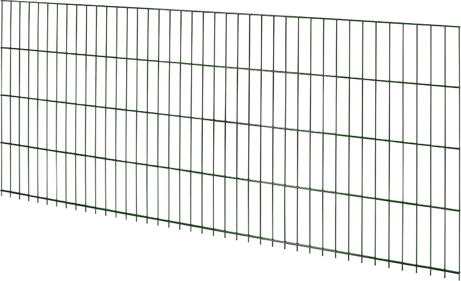 Floraworld Doppelstabmatten-Zaun Set 10 m 201 x 83 cm inkl. 6 Pfosten 125 cm moosgrün