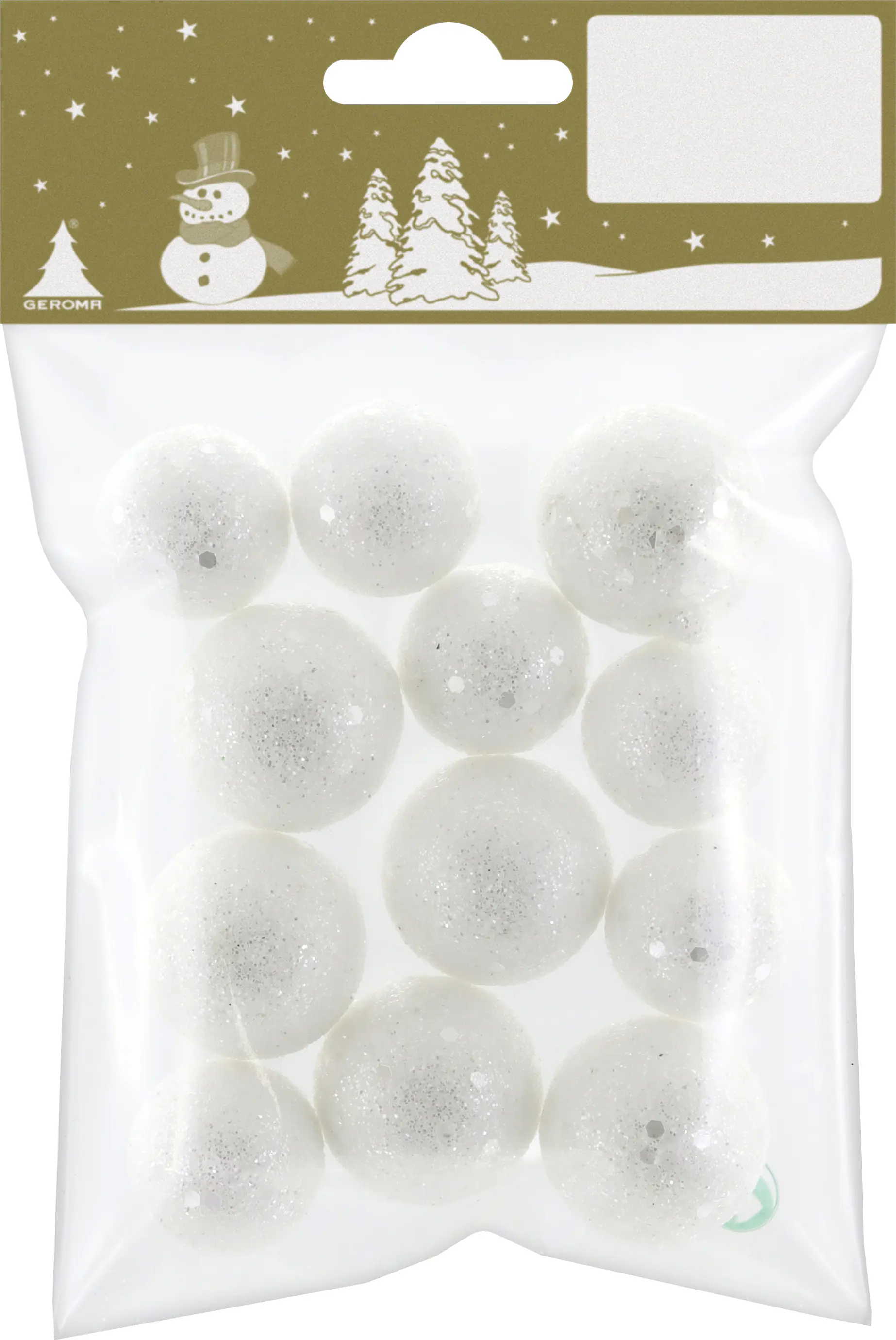 Weihnachtsdeko Kugel aus Styropor Ø 2 & 3 cm weiß - 12 Stück
