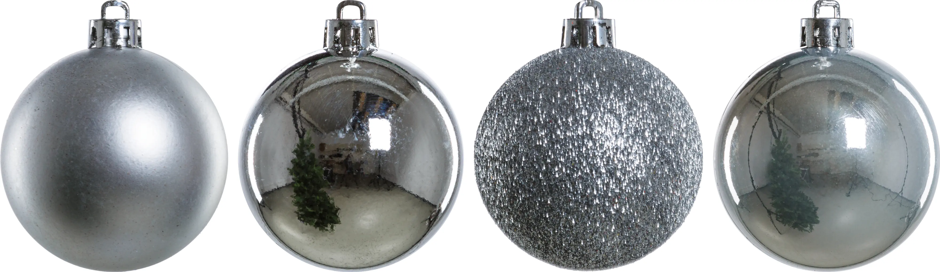 TrendLine Weihnachtskugeln bruchfest, langlebig Ø 6 cm silber 25 Stück