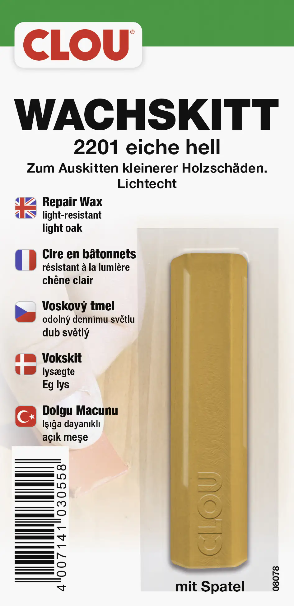 Clou Wachskitt eiche hell
