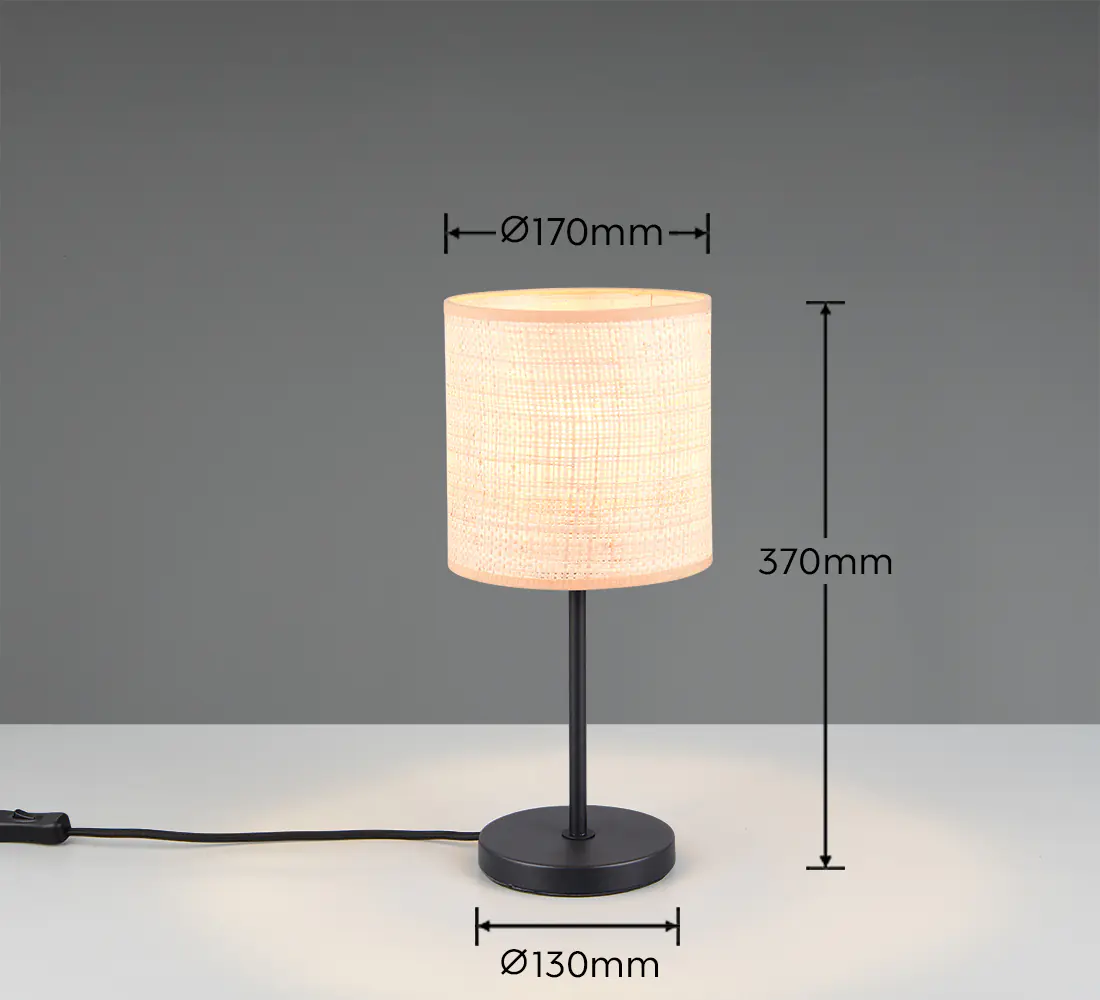 Trio Tischleuchte Aimee 37 x 17 cm warmweiß schwarz matt 