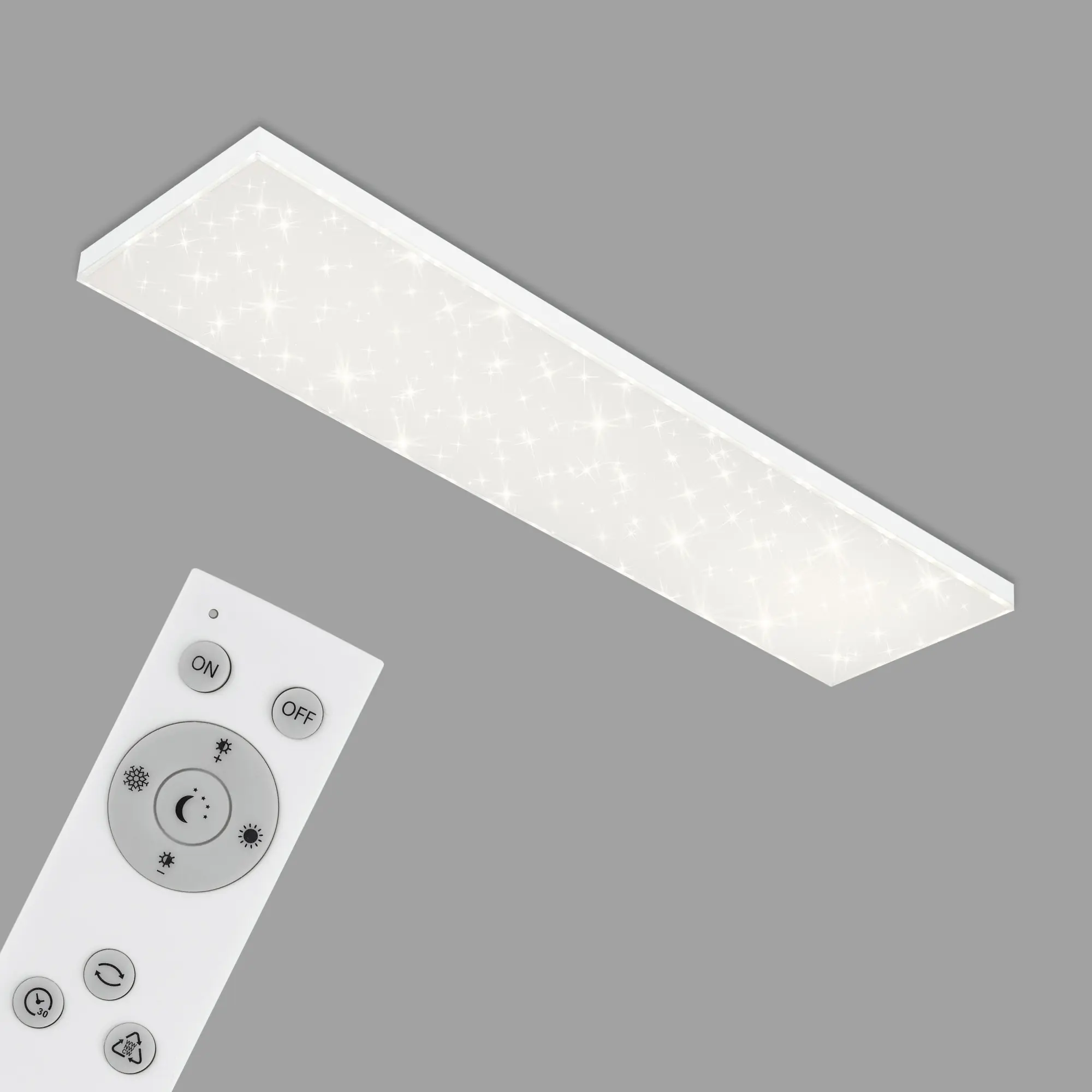 Briloner LED-Panelleuchte Frameless Sternenhimmel 119,5 x 29,5 cm weiß CCT dimmbar