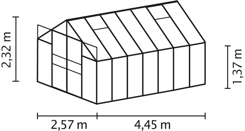 Vitavia Gewächshaus Mars 11500 254 x 441 cm 4 mm HPK
