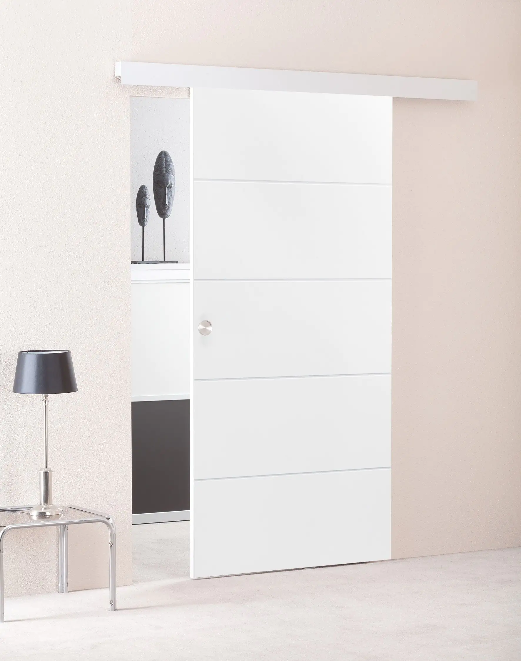 Borne Holz-Schiebetürblatt Fila 5 205 x 95 x 2,8 cm, HDF weiß lackiert