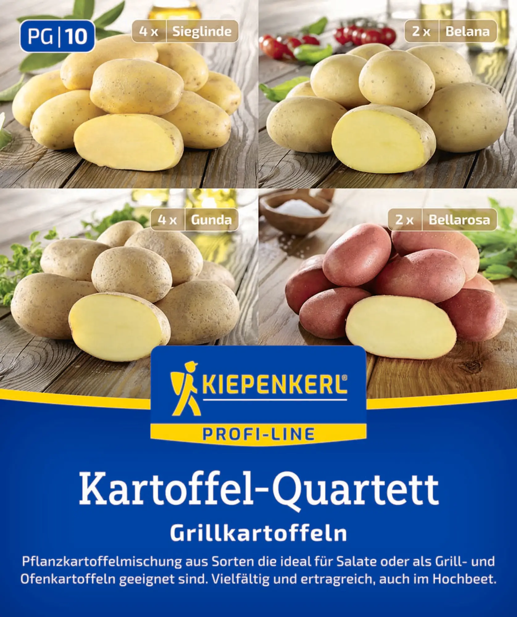 Kiepenkerl Pflanzkartoffel Quartett Mischungstüte Grillkartoffeln 12 Stück
