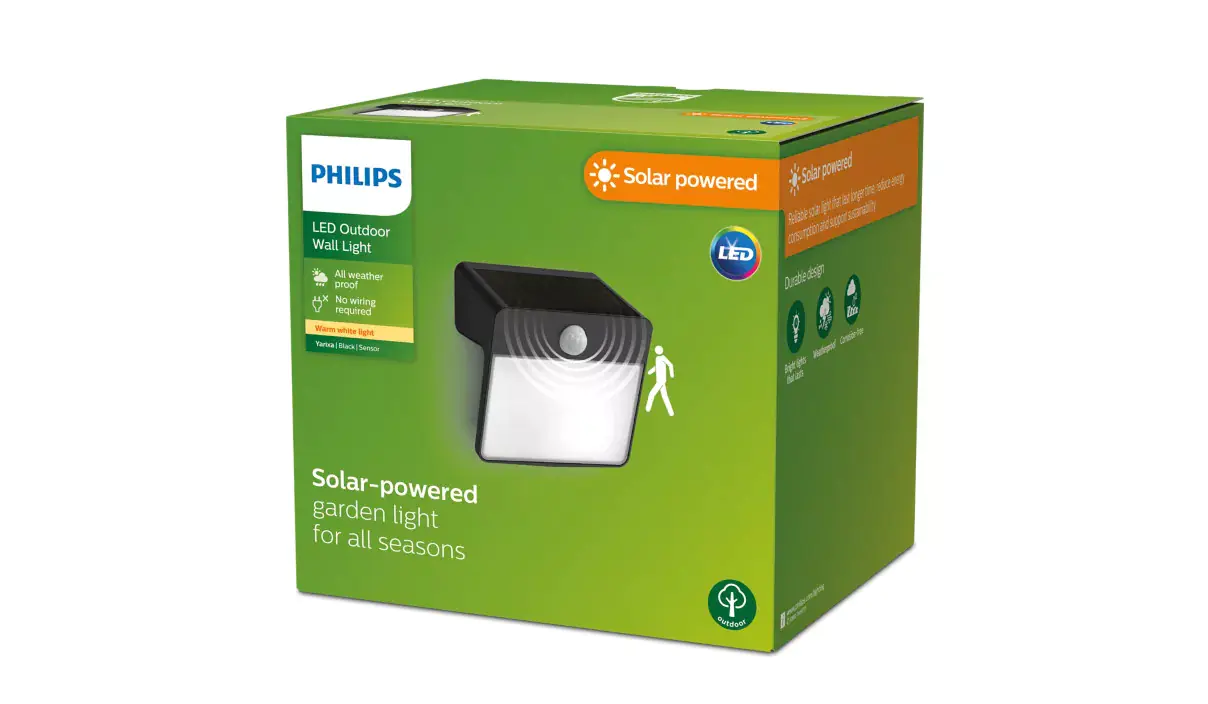 Solar Wandleuchte Yarixa 14,5 x 15,5 x 13 cm schwarz