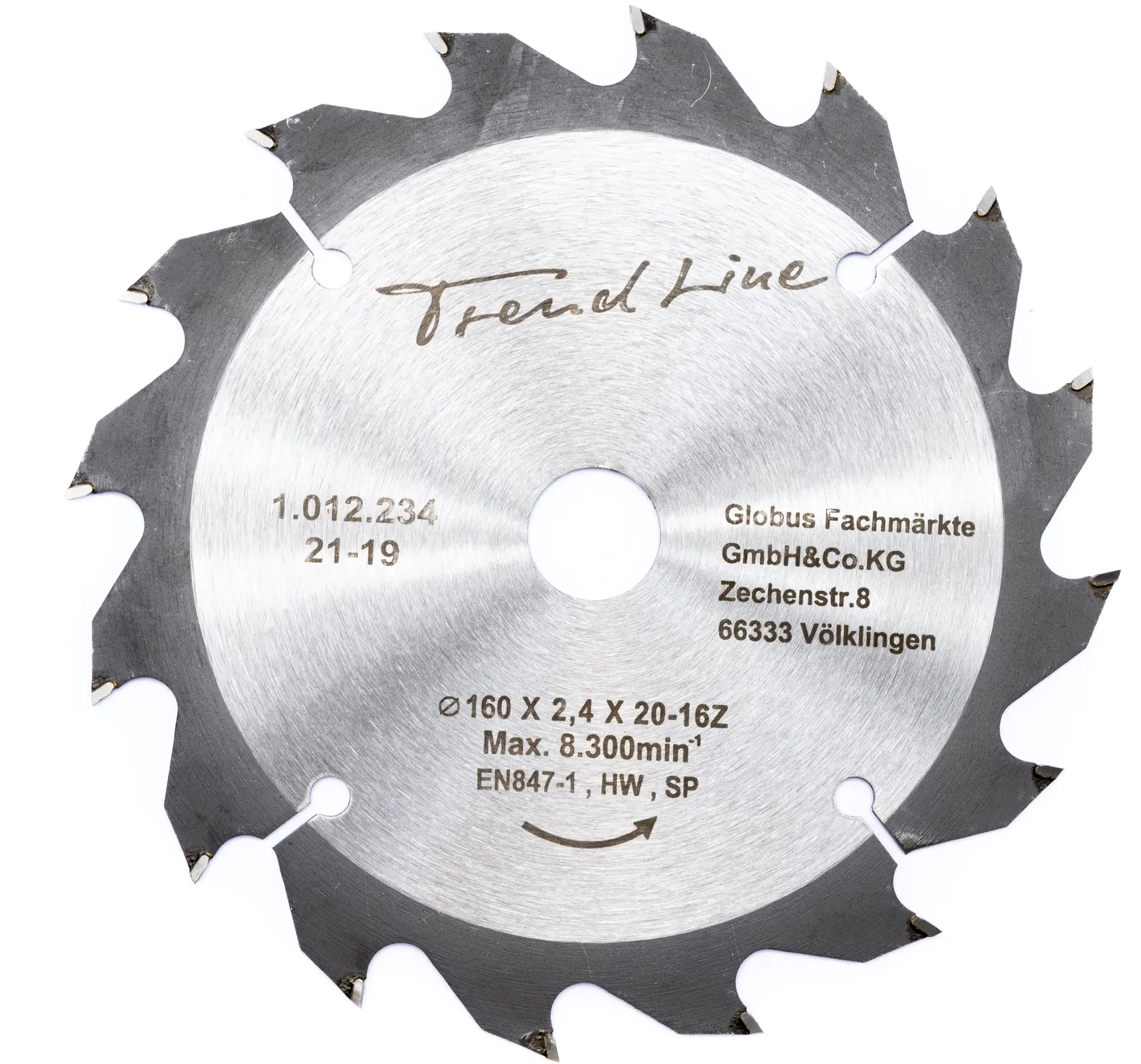 TrendLine HM-Kreissägeblatt Ø 160 mm Bohrung Ø 20 mm