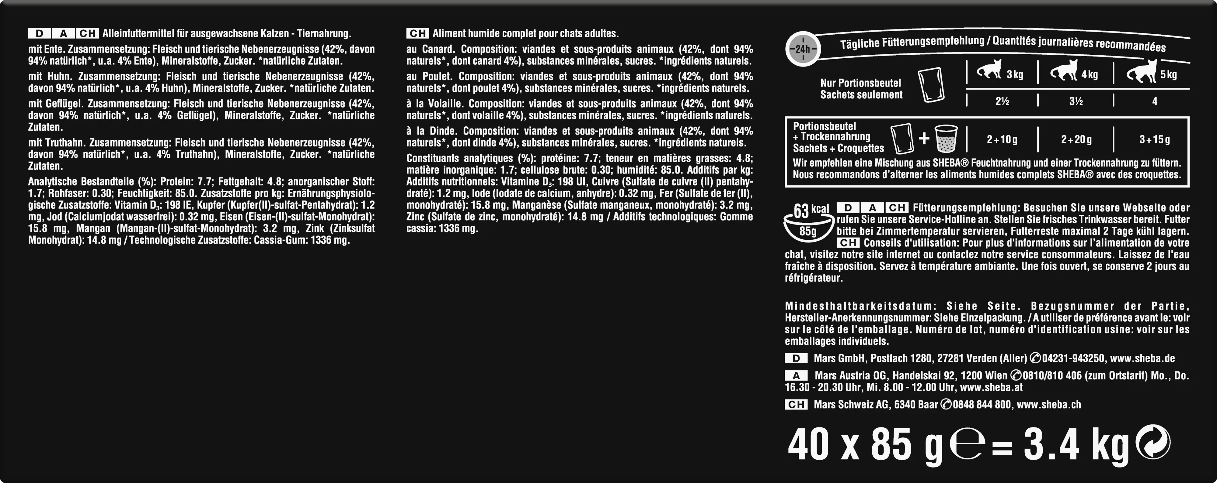 Sheba Delikatesse Multipack Portionsbeutel Geflügel Variation in Gelee