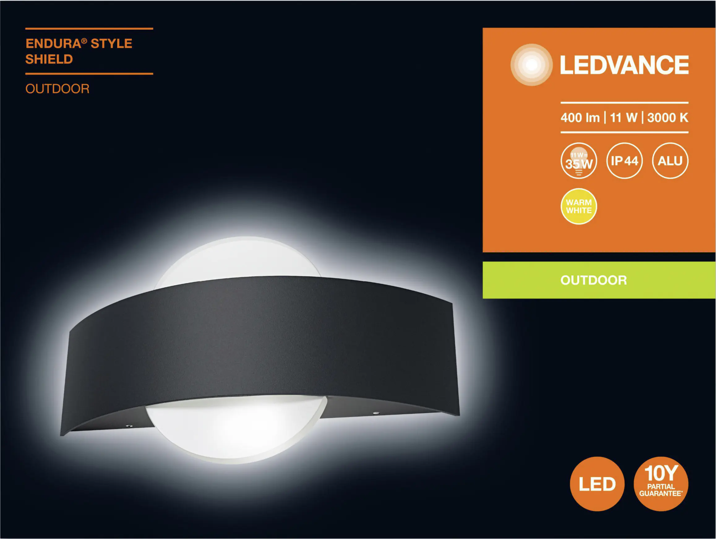 Ledvance Außenleuchte Endura Style Shield dunkelgrau Up- & Downlight