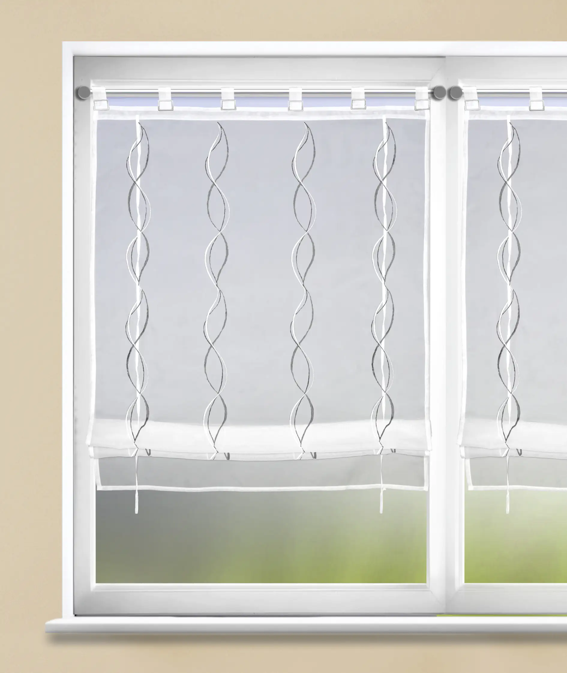 Neusser Collection Bändchenrollo Simone weiß-grau, 80 x 140 cm