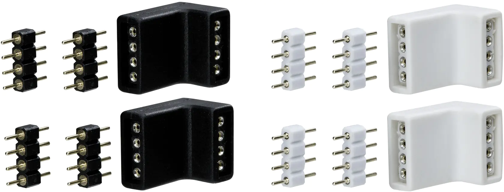 Paulmann YourLED Eck-Verbinder 4er Pack weiß schwarz Kunststoff Paulmann YourLED Eck-Verbinder 4er Pack weiß schwarz Kunststoff