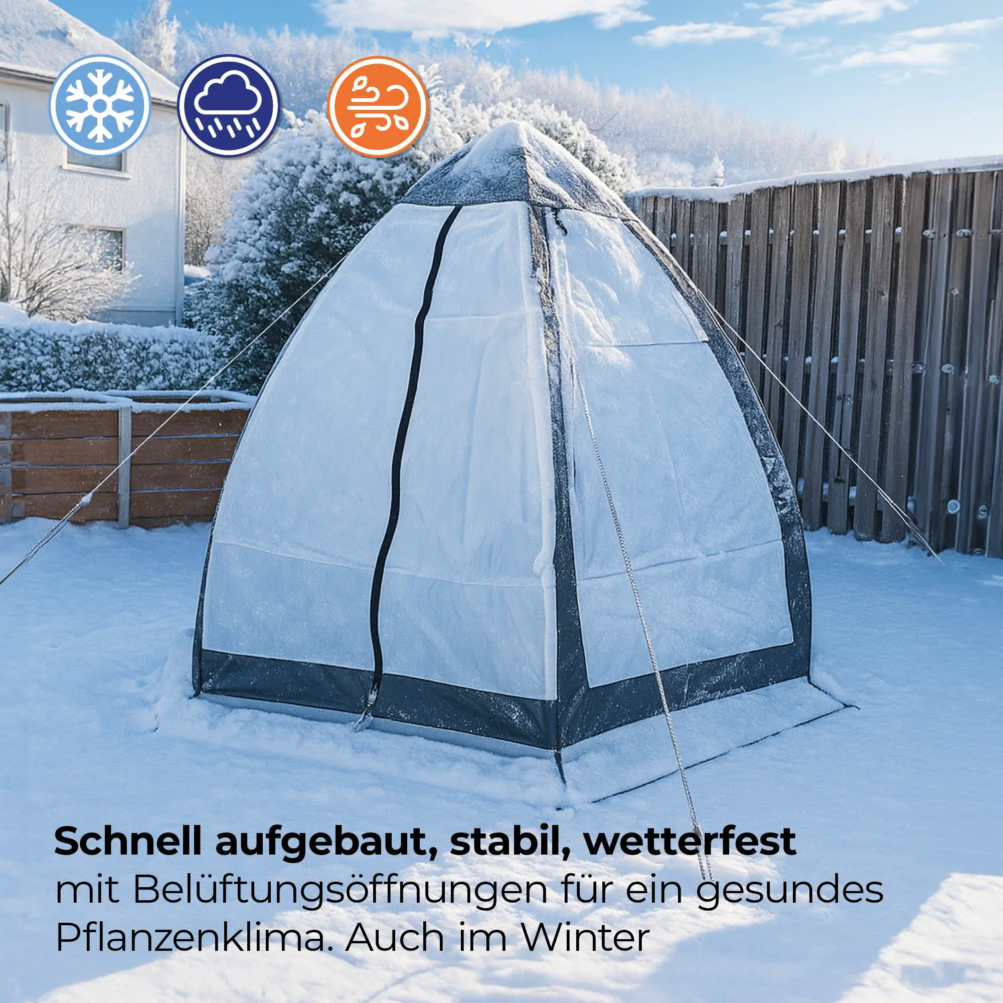 Biogreen Überwinterungszelt "Tropical Island Breeze XL" für Pflanzen H 280 x Ø 340 cm