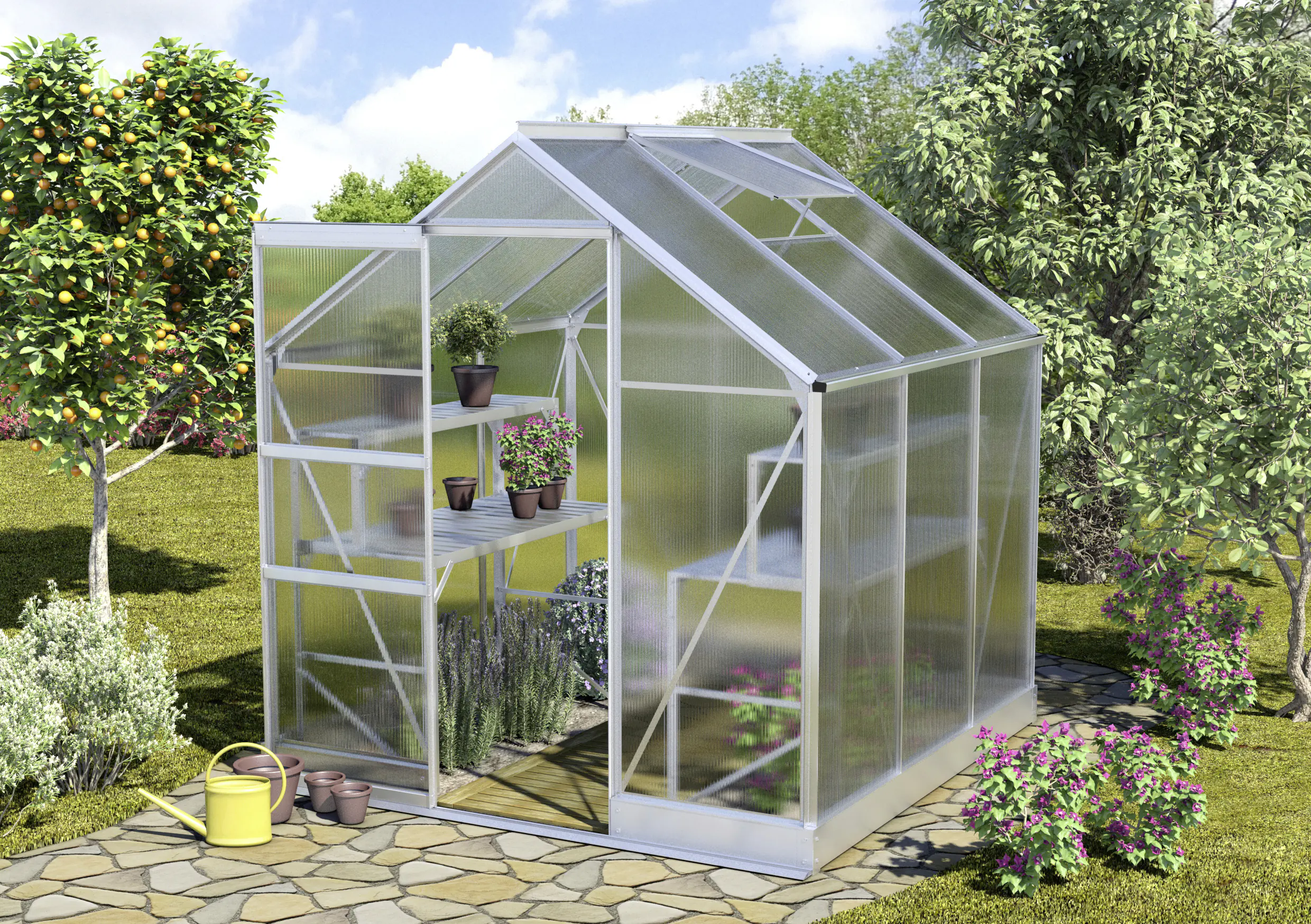 Vitavia Gewächshaus Apollo 3800 194 x 201 cm 6 mm Hohlkammerplatten