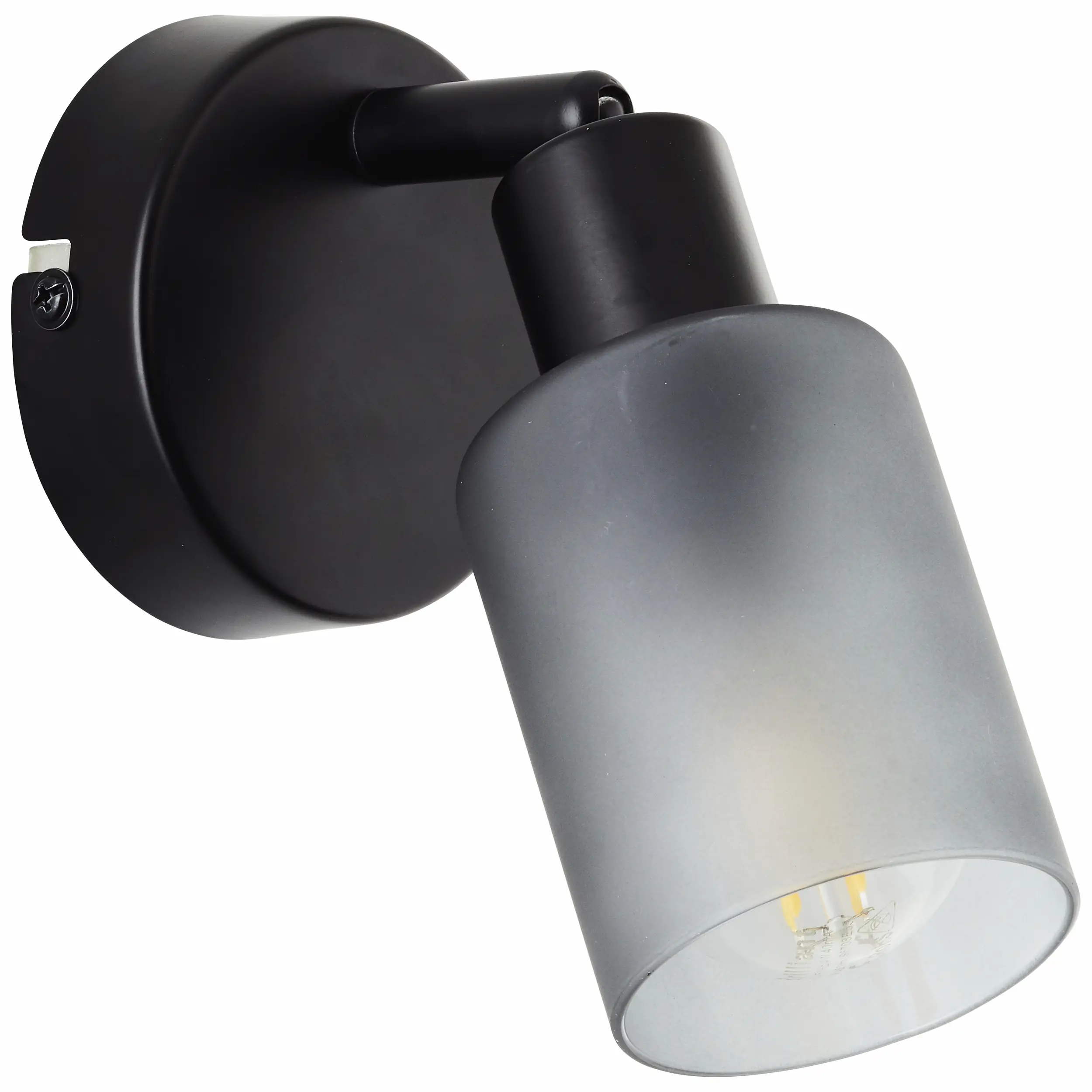 Brilliant Wandleuchte Loralie 1er Spot schwarz rauchglas
