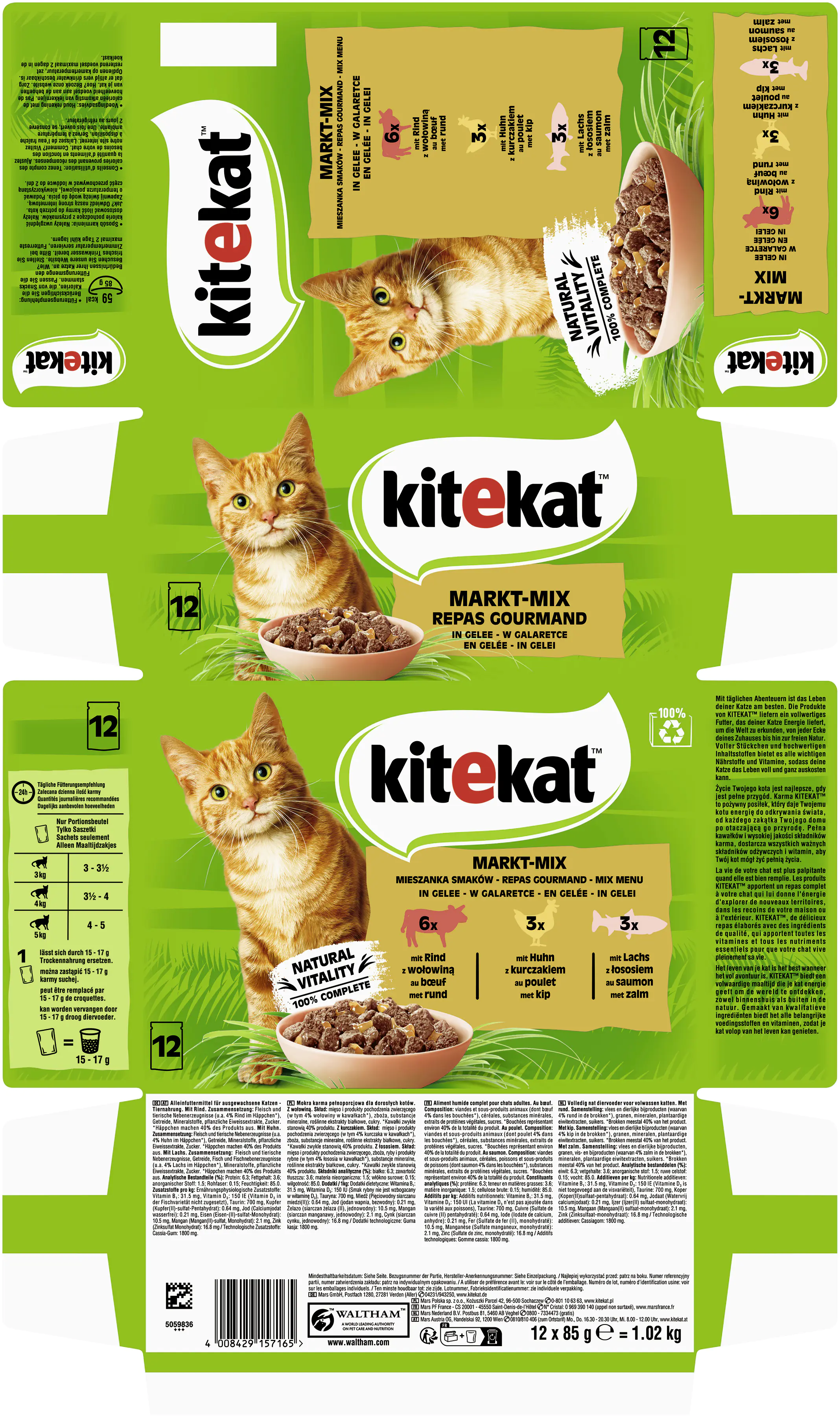 Kitekat Markt-Mix in Gelee Multipack 12x85 g