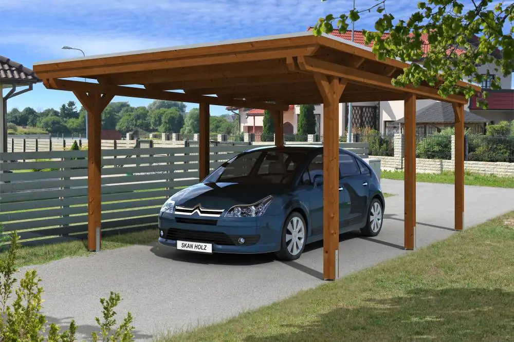 SKAN HOLZ Carport Emsland 404 x 604 cm mit Aluminiumdach