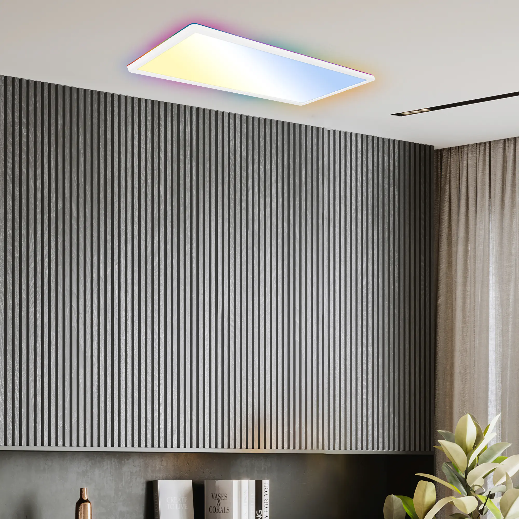 Briloner LED-Panelleuchte Slim 58 x 20 cm weiß RGB dimmbar