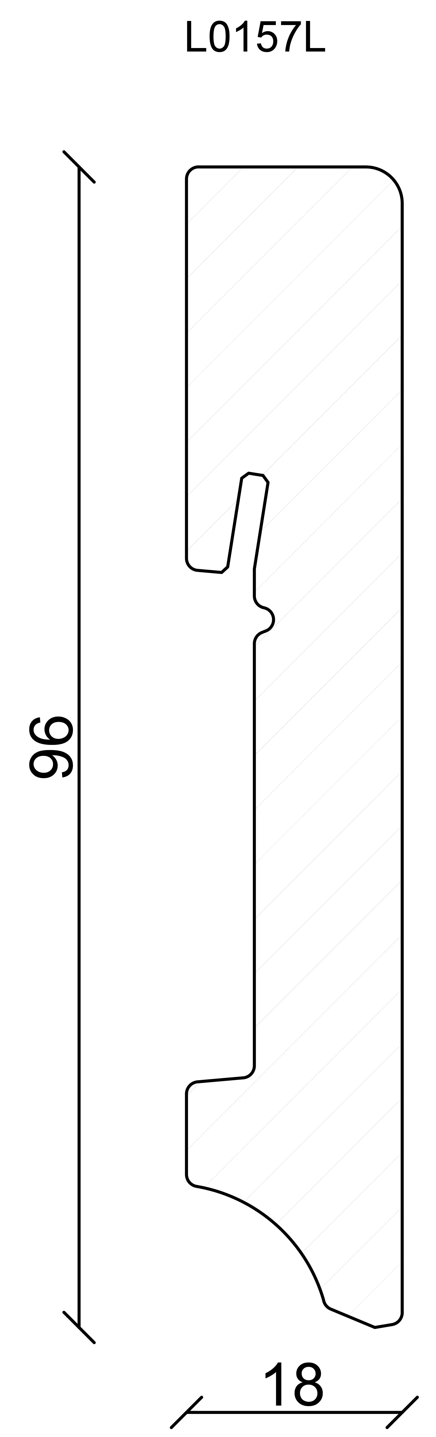 FN Neuhofer Sockelleiste eckig RAL9010 240 cm 96 x 18 mm Fichte/Kiefer weiß