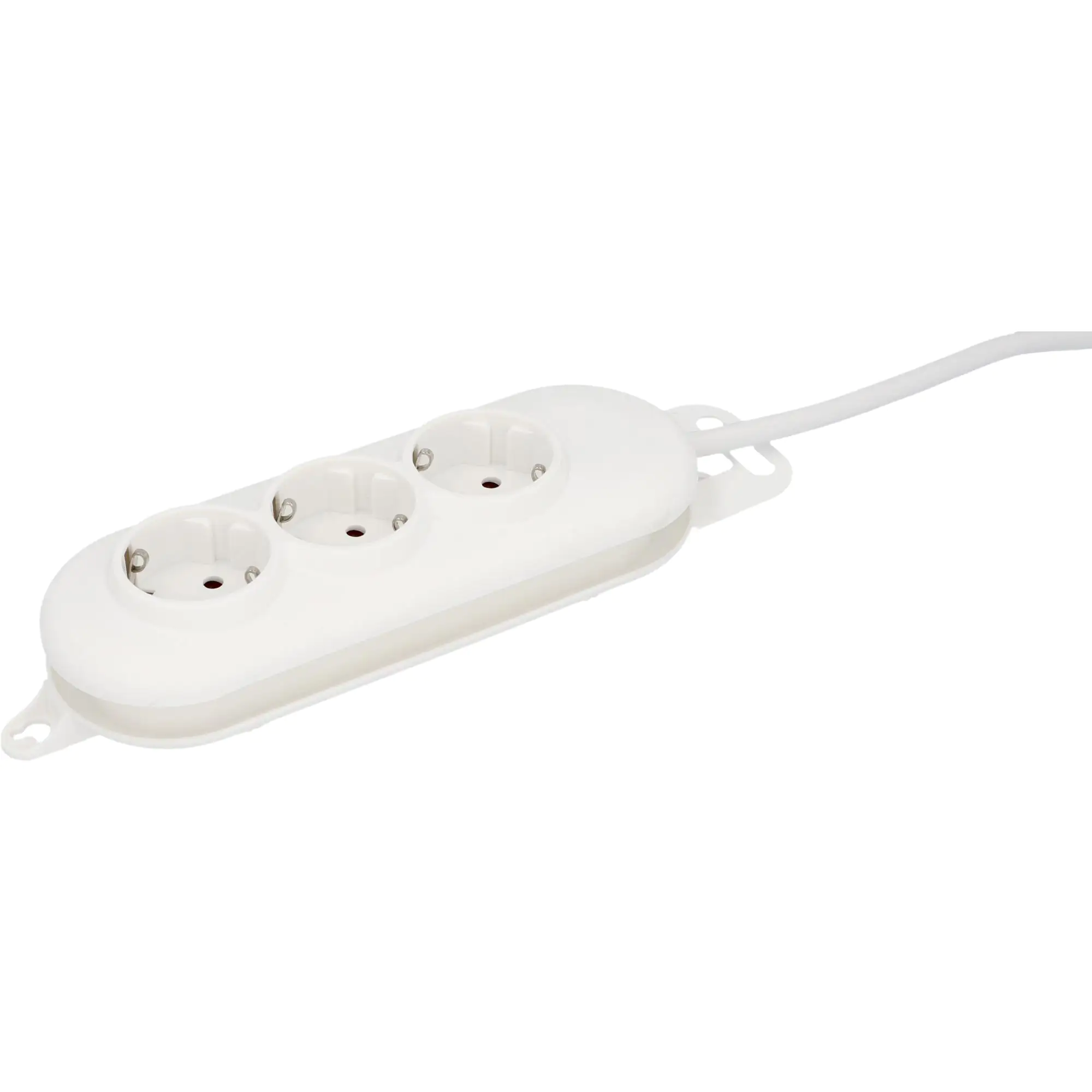 Unitec Steckdosenleiste 3-fach 2m mit Berührungsschutz, weiß, WhiteLine