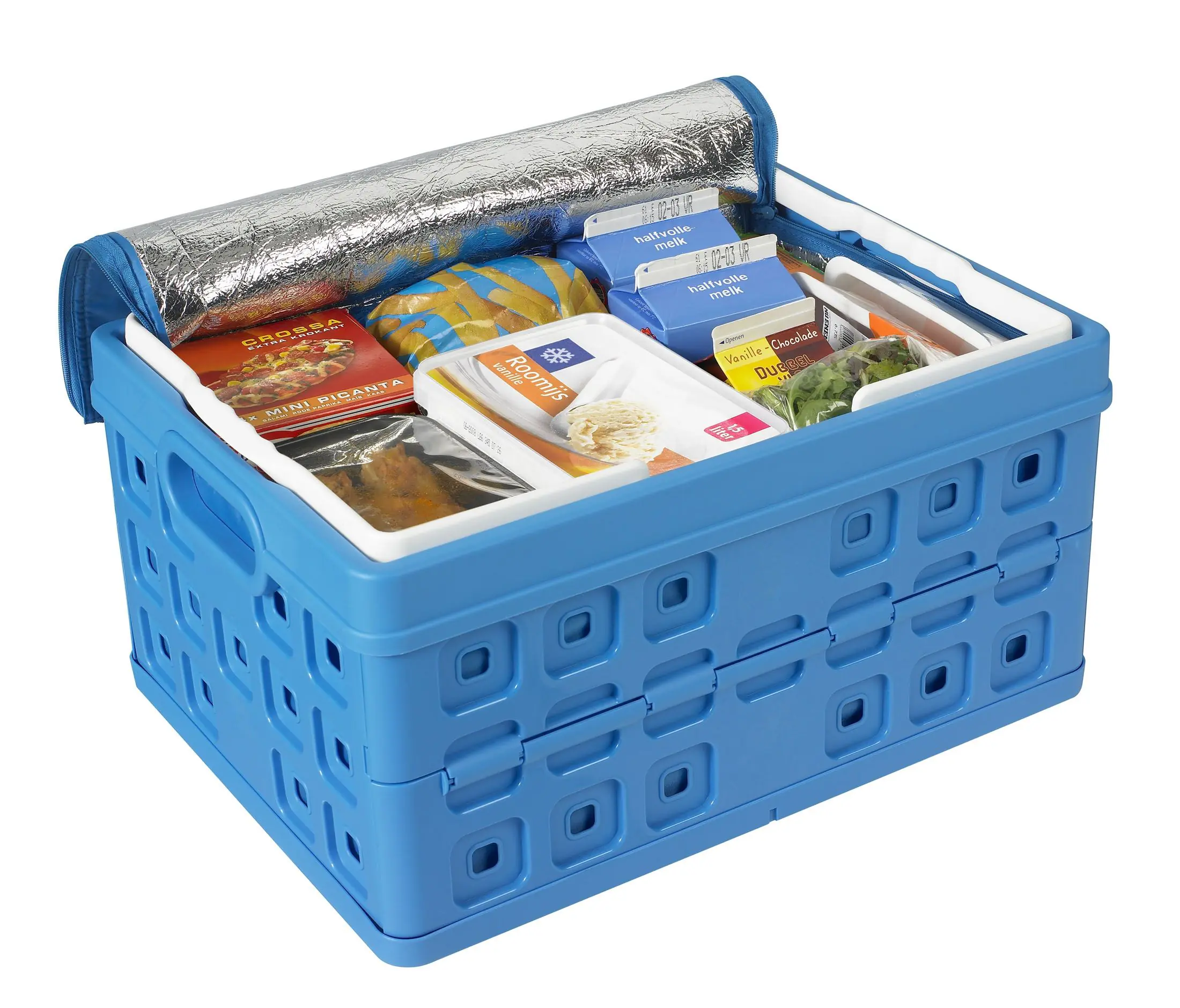 Square Klappbox mit Kühltasche und Griff 32L blau