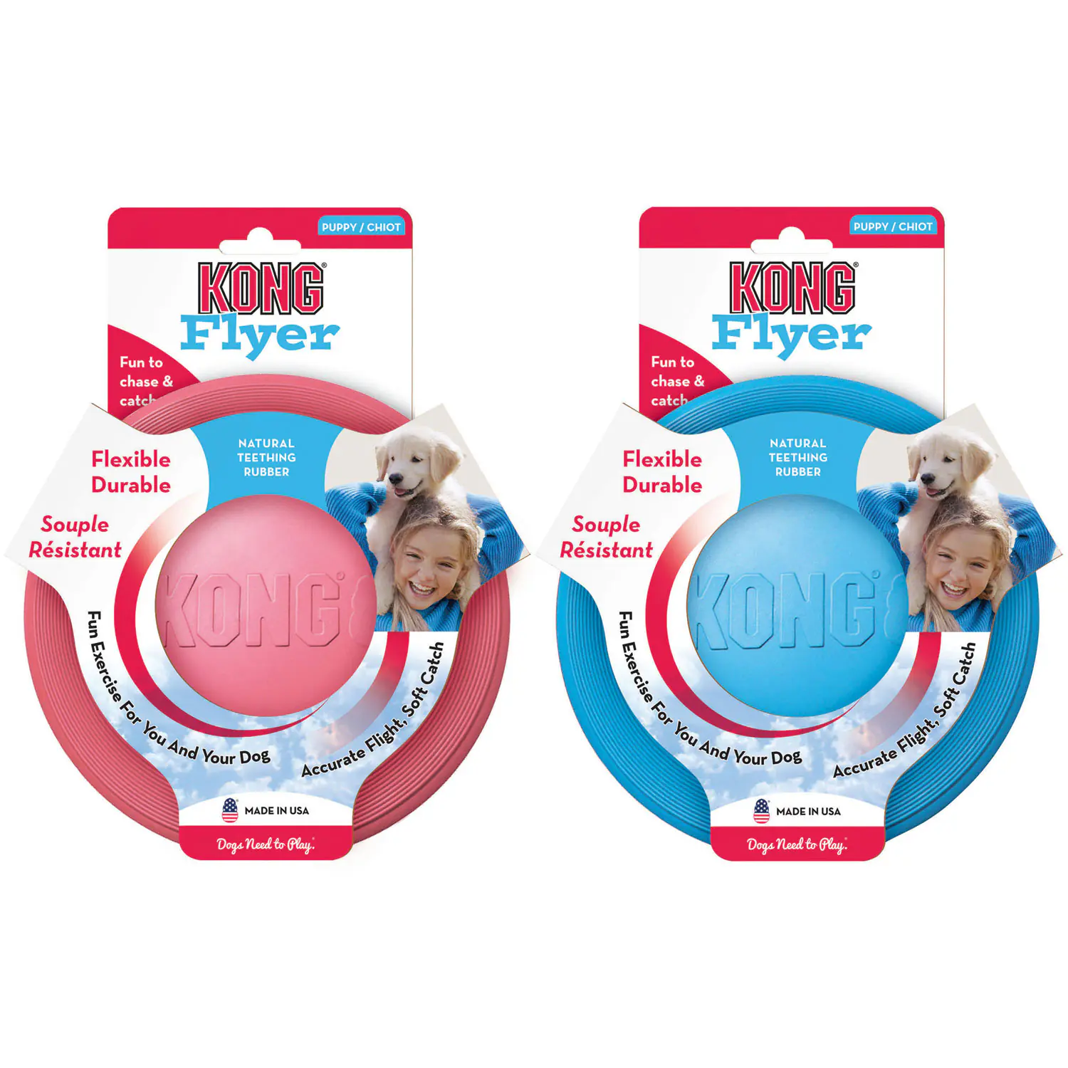 Kong Hundespielzeug Puppy Flyer 18 cm rot