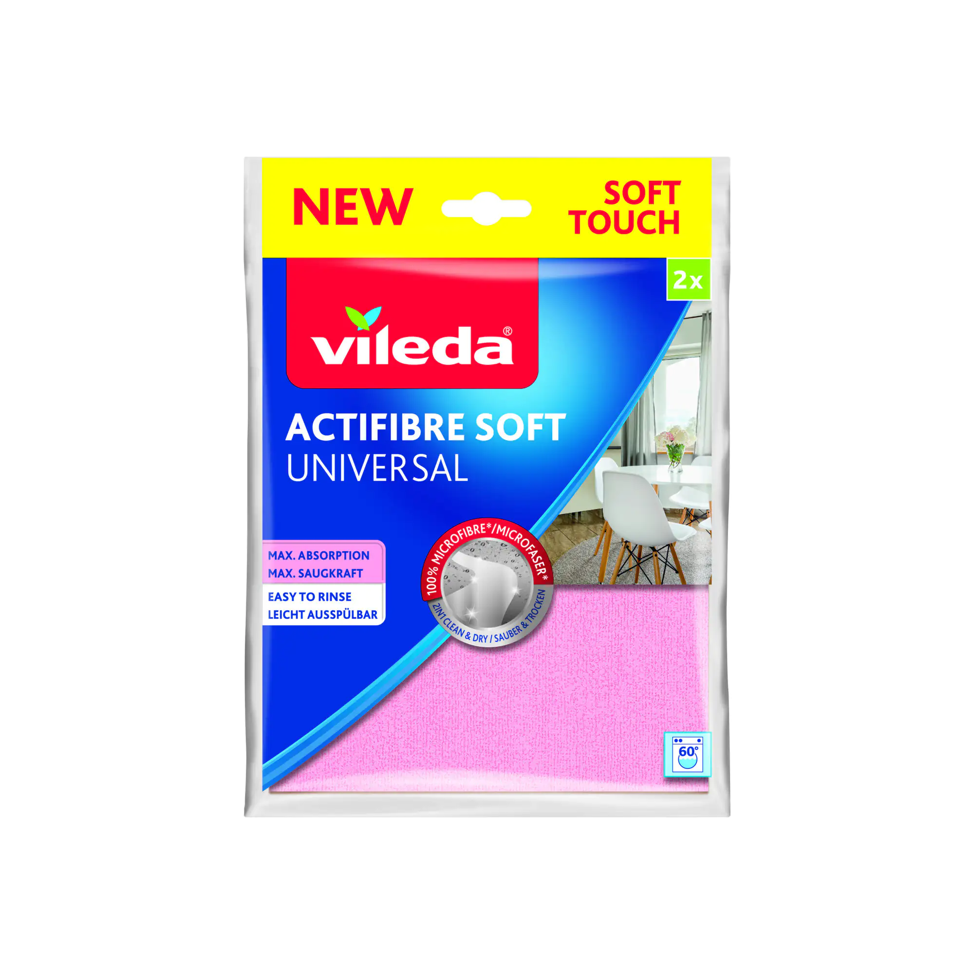 Vileda Actifibre Soft Allzwecktuch 2er Pack 27 x 32 cm Vileda Actifibre Soft Allzwecktuch 2er Pack 27 x 32 cm